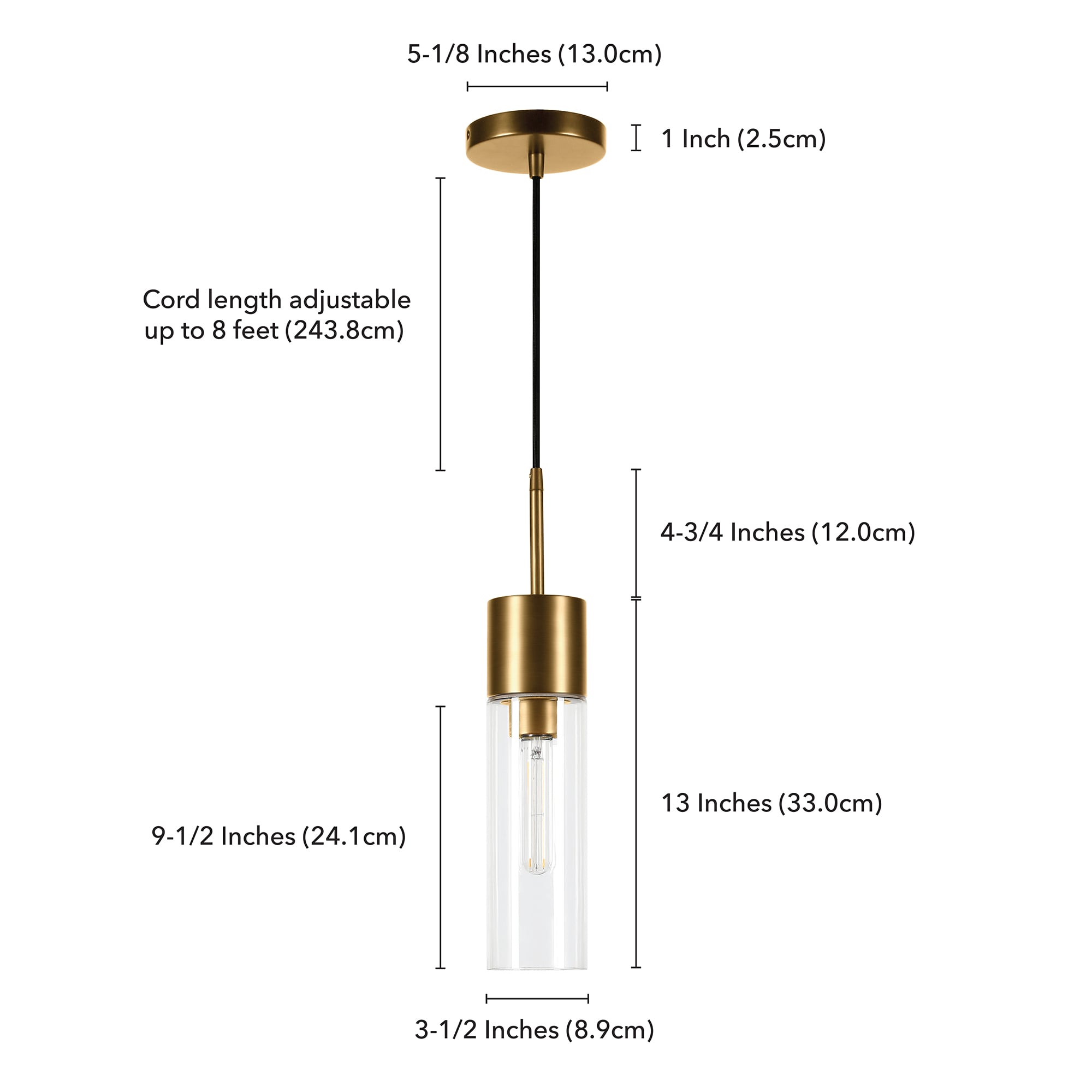 Hailey Home Lance Brass/Clear Glass Traditional Clear Glass Dome ...