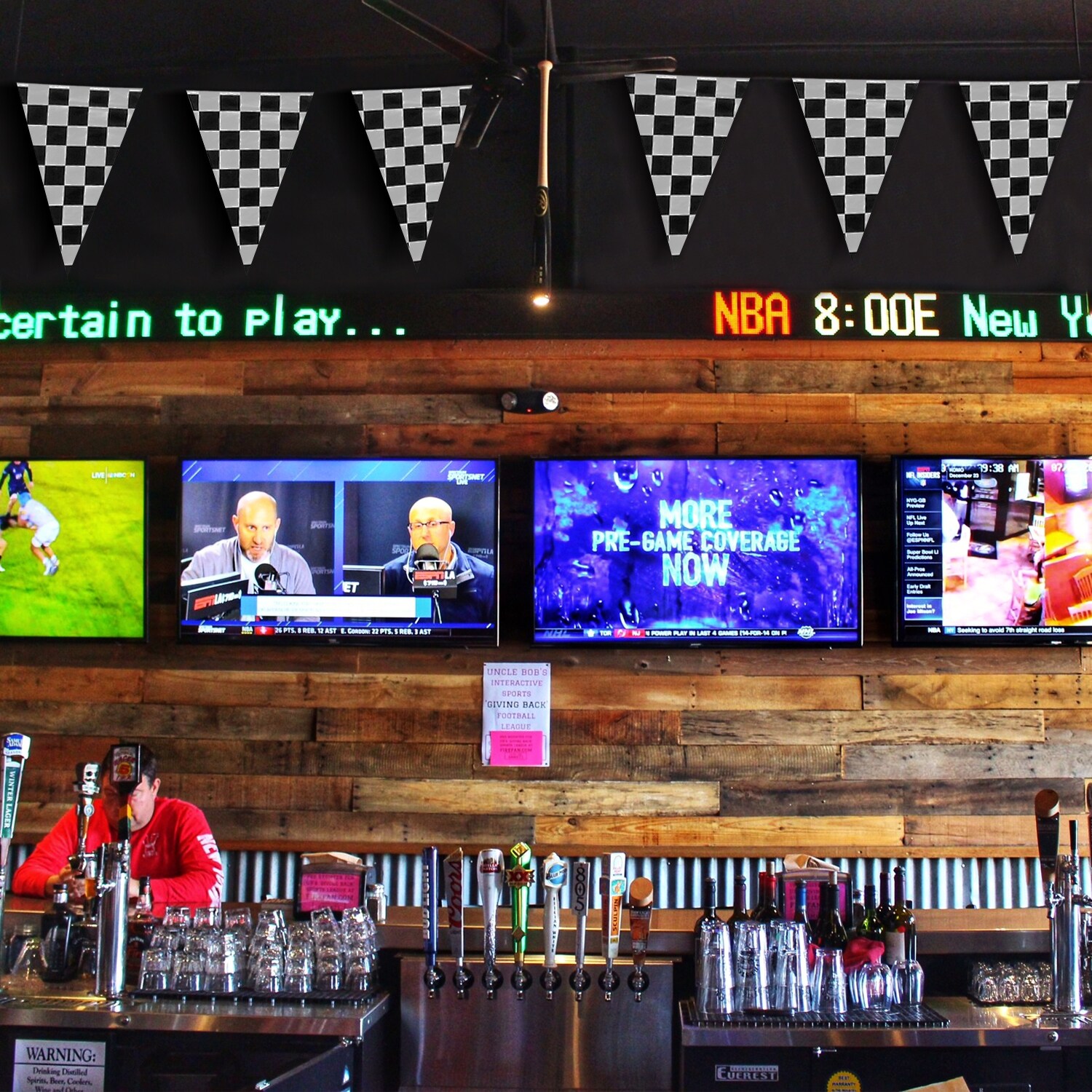100 Feet Black and White Checkered Birthday Banner