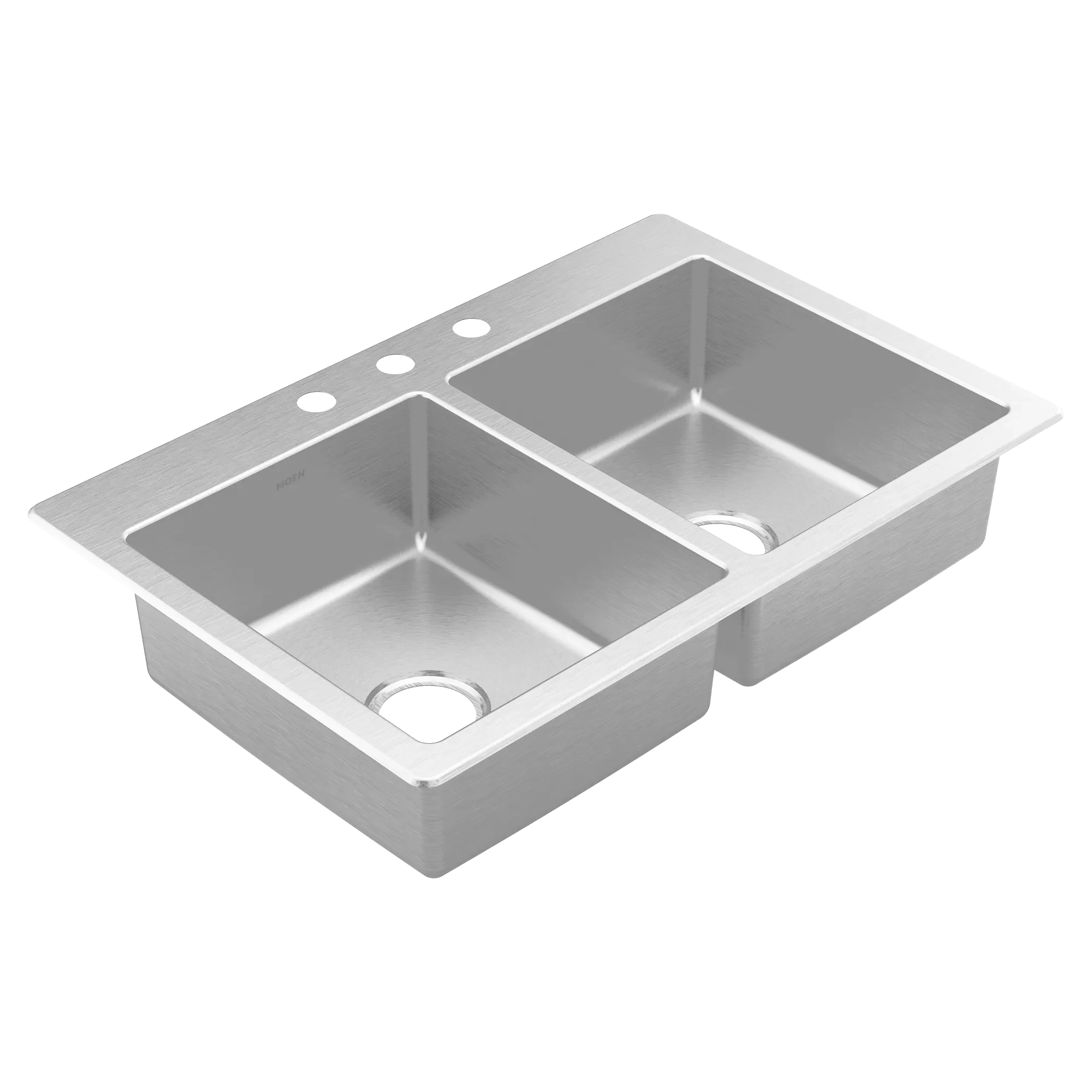 Moen Prep 33-Inch Stainless Steel Drop-In Double Bowl Sink #GS202683