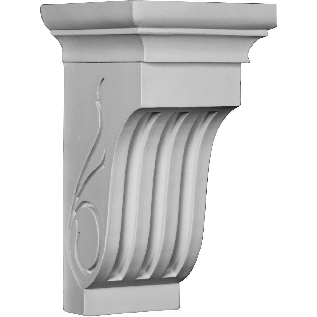 Ekena Millwork COR07X07X12ED 6.5-in x 7.375-in x 12-in Primed White Urethane Paintable Corbel
