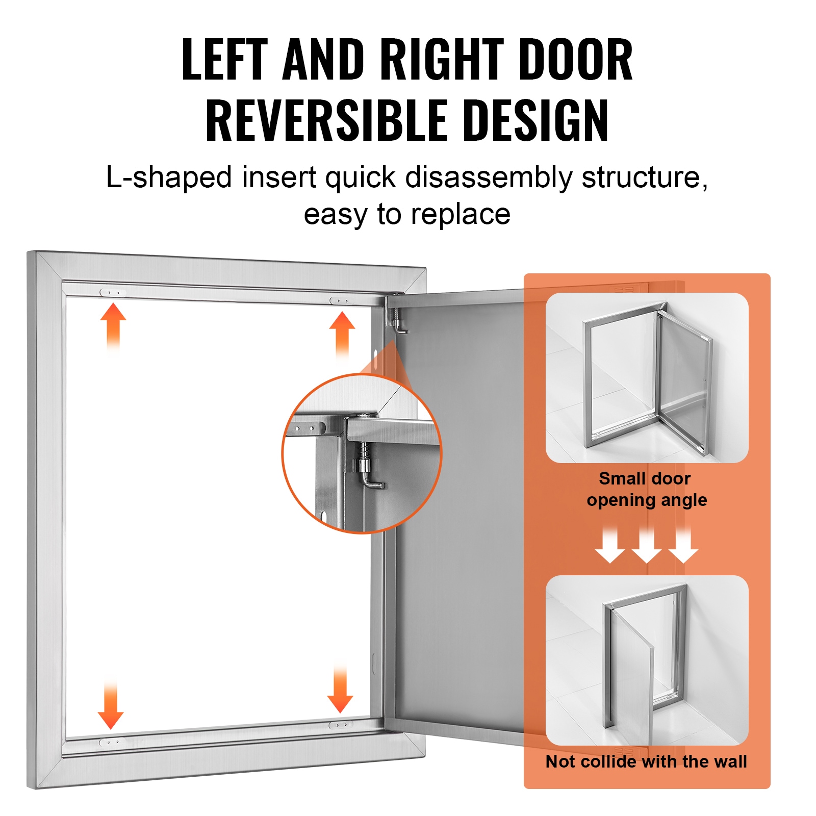 Stainless Steel Flush Mount BBQ Access Door 18x21 Inch