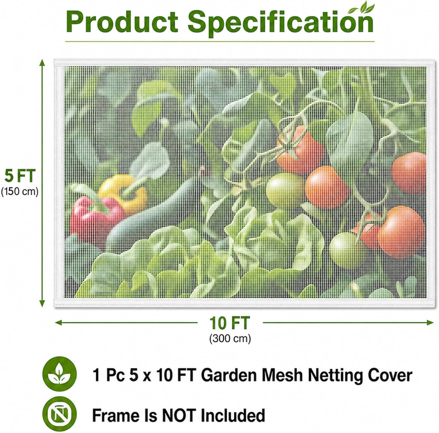 MaseiKar 60 Mesh Garden Insect Netting (10x5FT) PE Garden Mesh Pest ...
