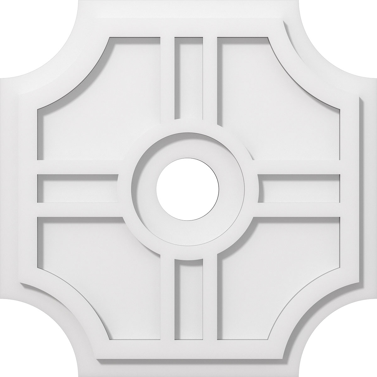 Ekena Millwork CMP18HS-03000 Haus 18-Inches W x 18-Inches L Contemporary White PVC Whole Ceiling Medallion