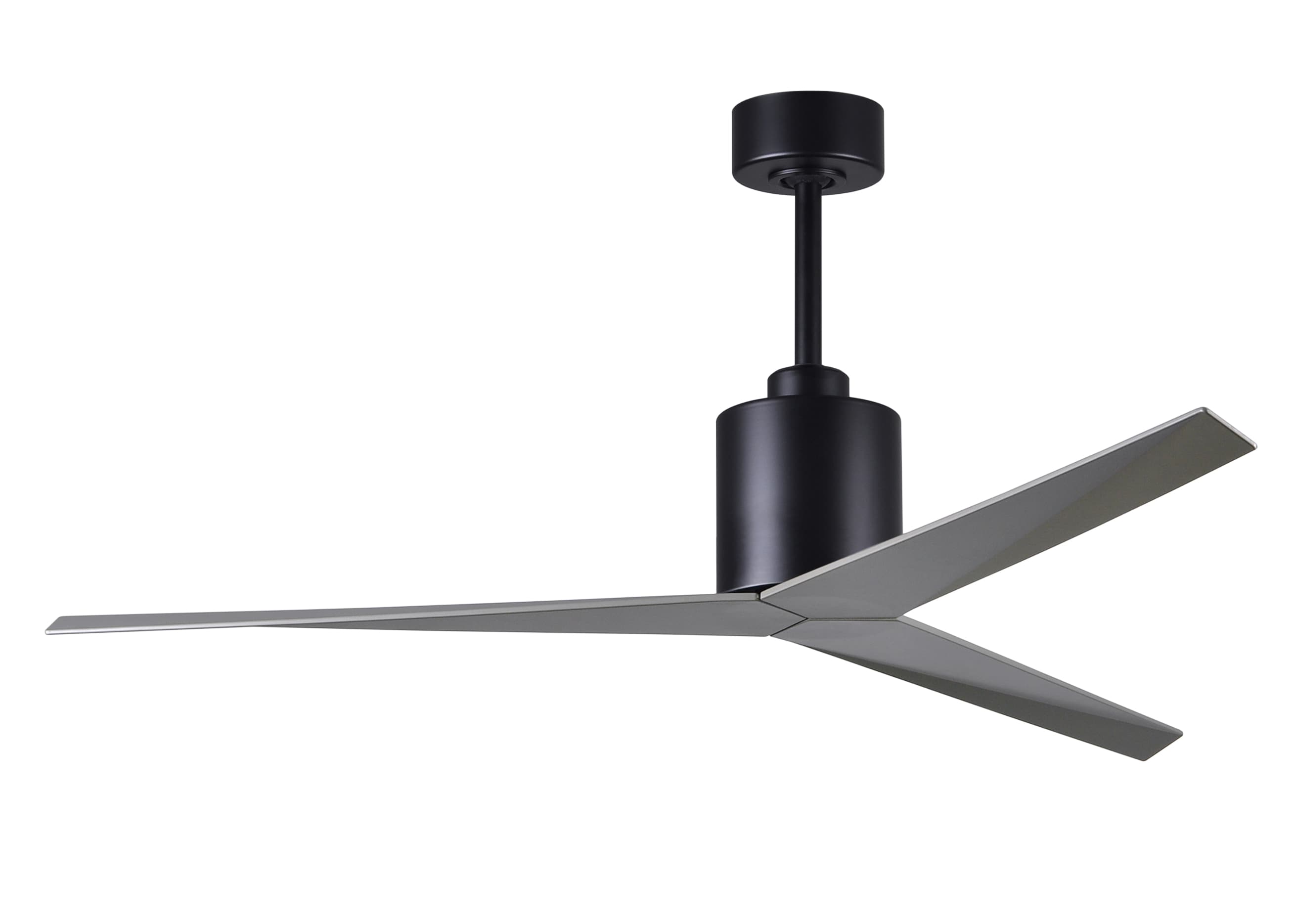 Matthews Fan Company EK-BK-BN Eliza 56-in Outdoor Matte Black with Brushed Nickel Blades Ceiling Fan Without Light - Remote Included ( 3 -Blade )