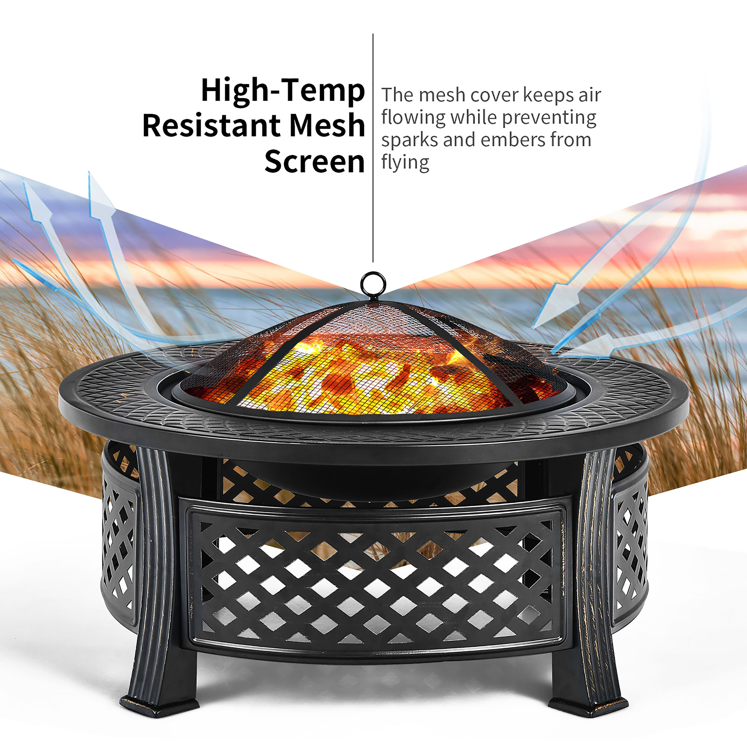 Costway JV10178 Outdoor-Woodburning-Firepits - View #5