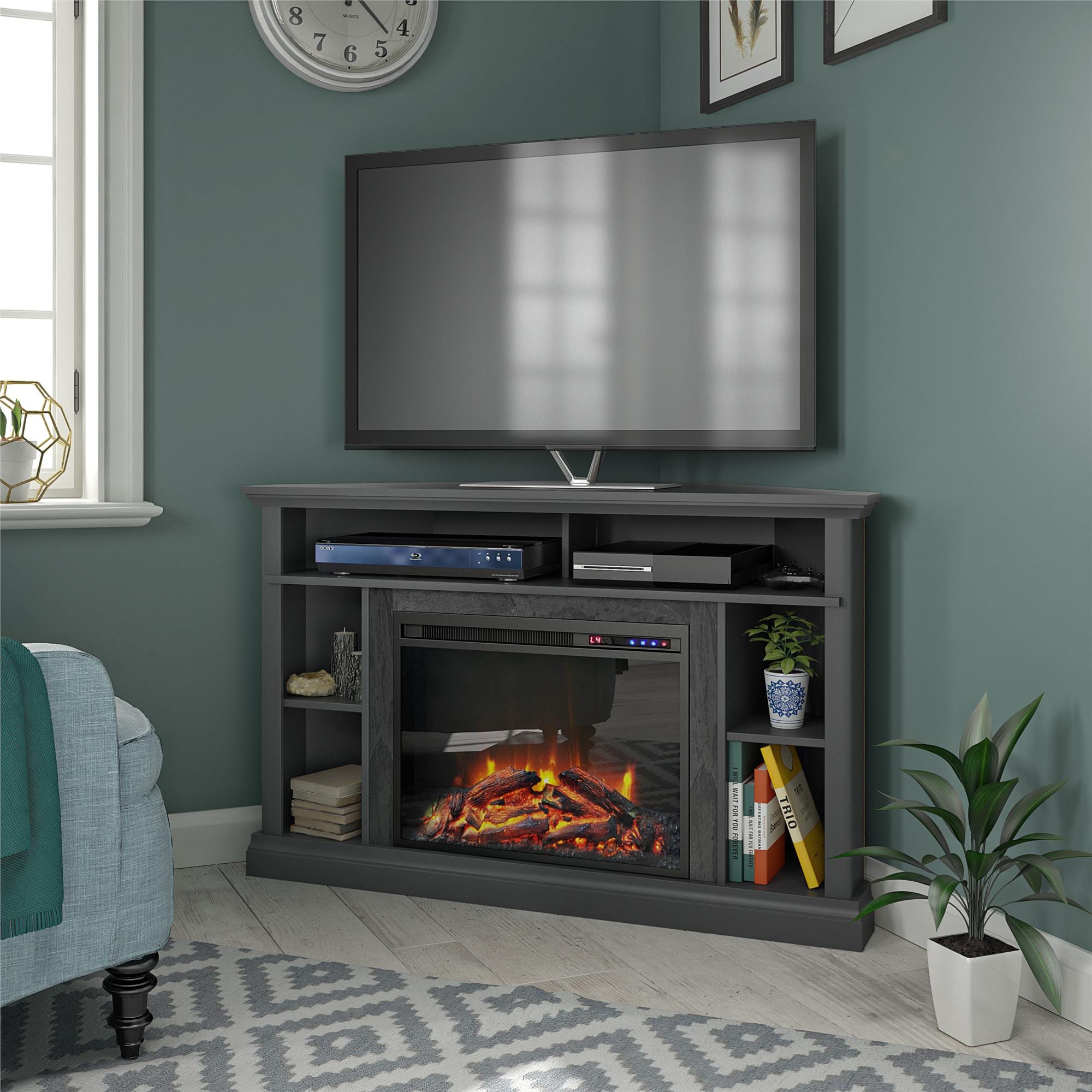 Ameriwood Home 47.625-in W Graphite Grey TV Stand with Fan-forced ...