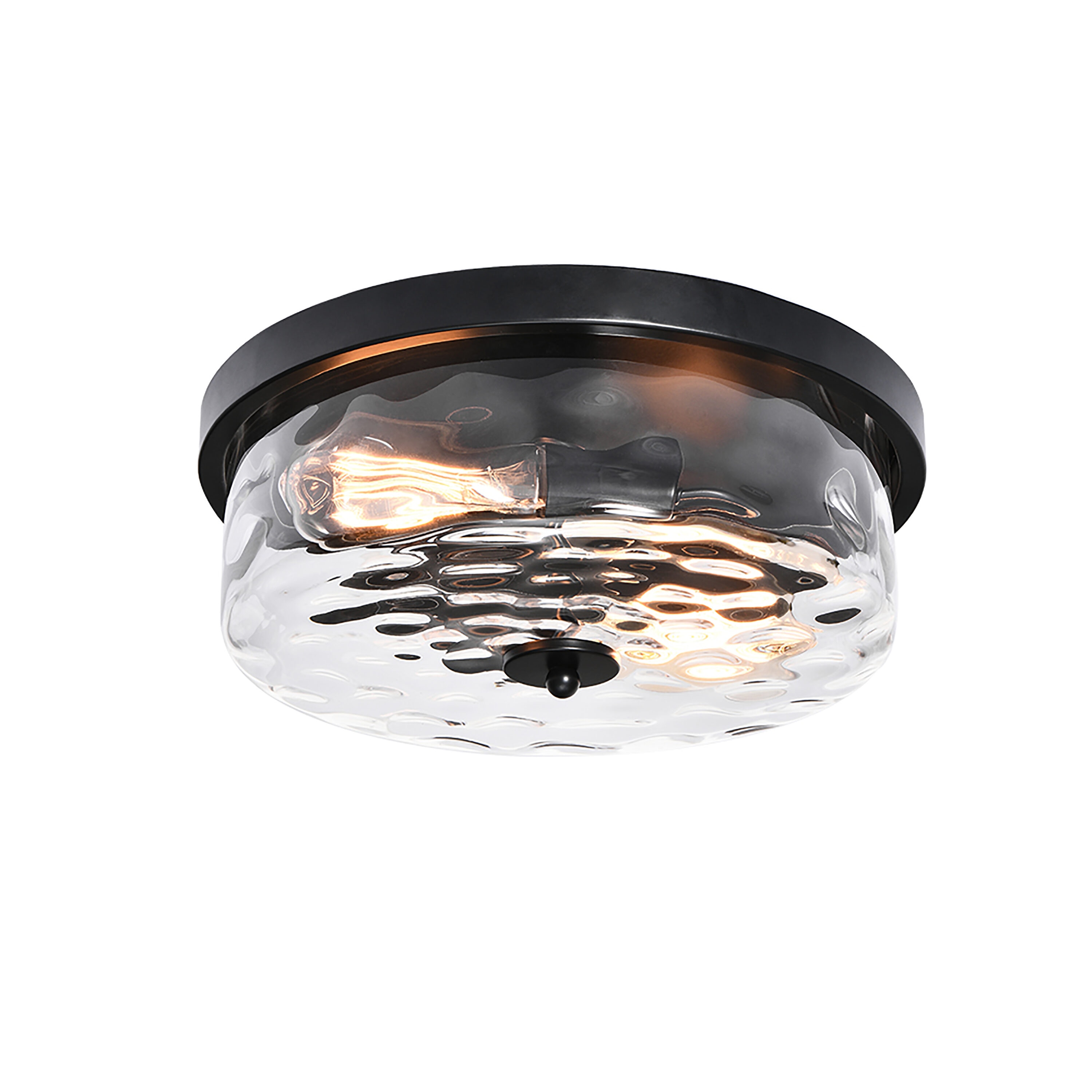 HUOKU Lumin 2-Light Matte Black Led, Flush Mount Light in the Flush ...