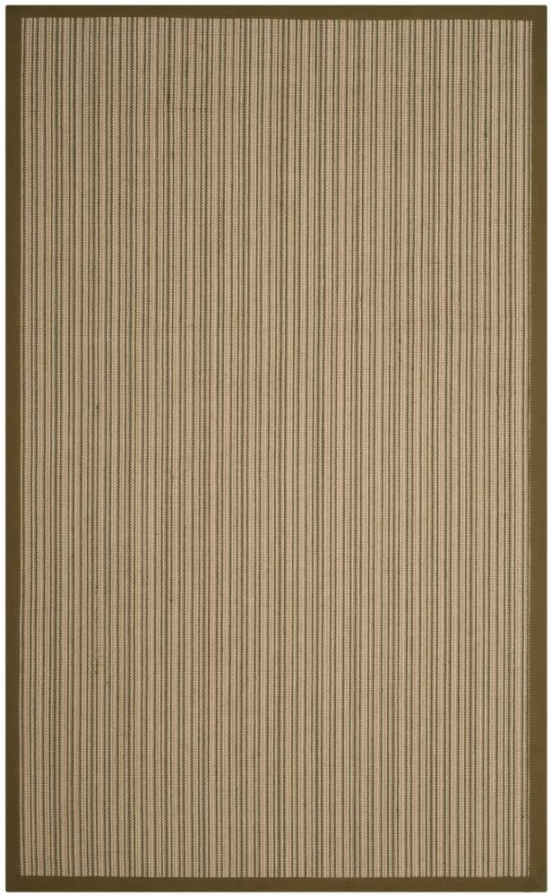 Safavieh NF132A-5 Natural Fiber Bonita 5 x 8 (ft) Loomed Sisal Multi/Green Rectangular Indoor Stripe Area rug