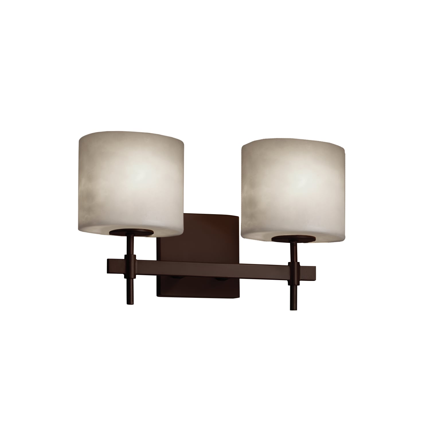 Justice Design Group CLD-8412-30-DBRZ Clouds 15.5-in 2-Light Dark Bronze Modern/Contemporary Vanity Light