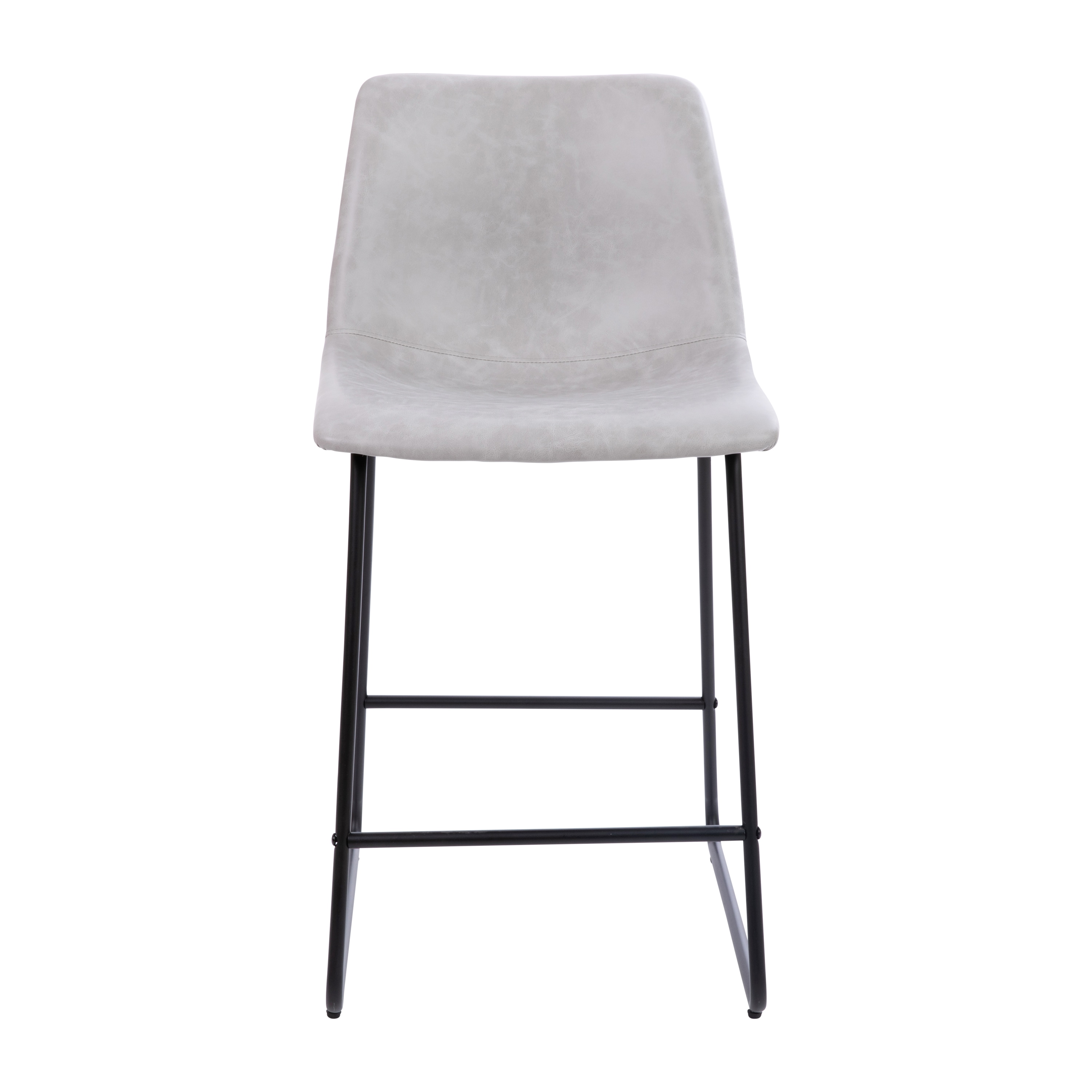 Flash Furniture Light Gray 24 in H Counter height Upholstered Metal Bar Stool Back 889142967699 at Lowes
