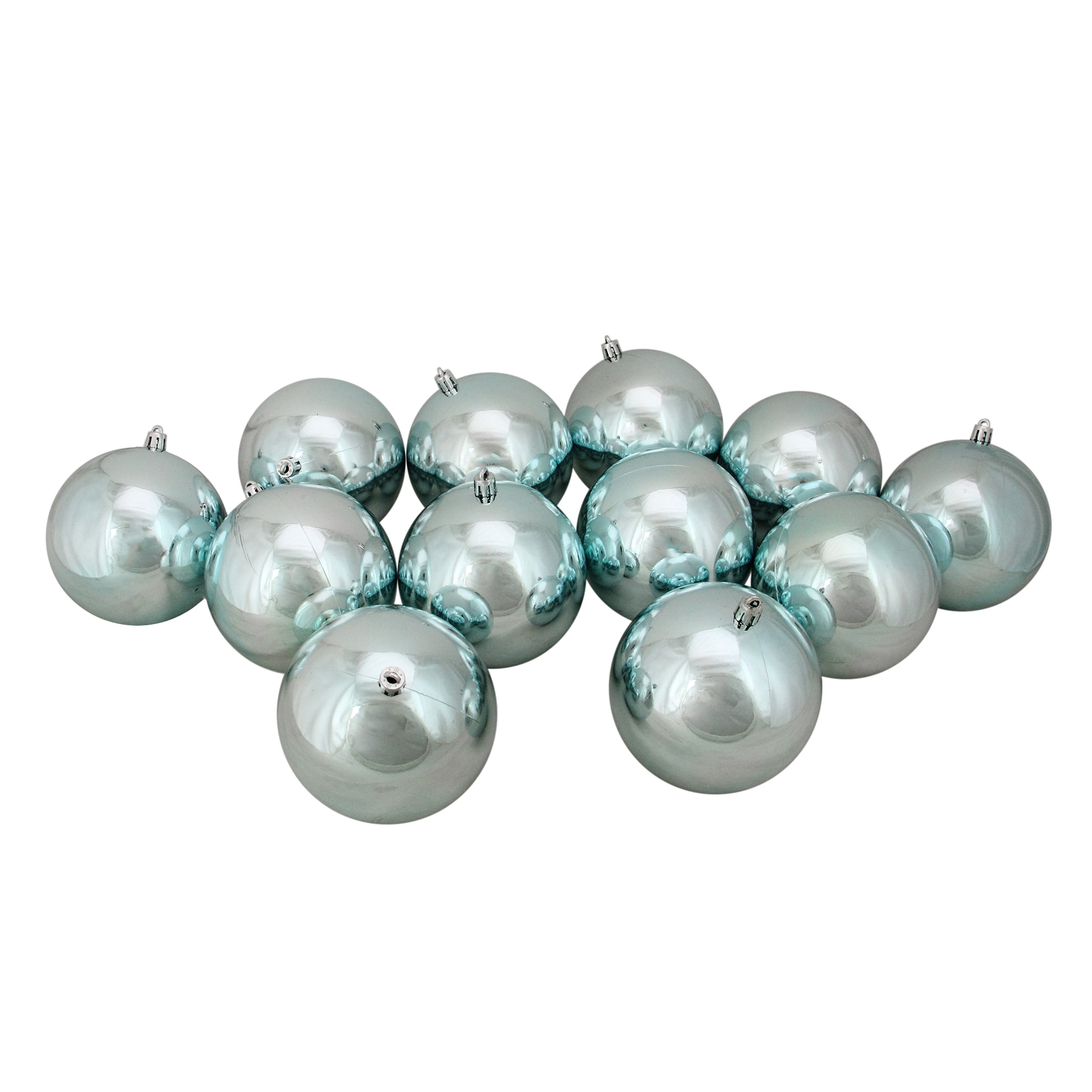 Package of 12 Clear Plastic Ornament Balls - 100mm