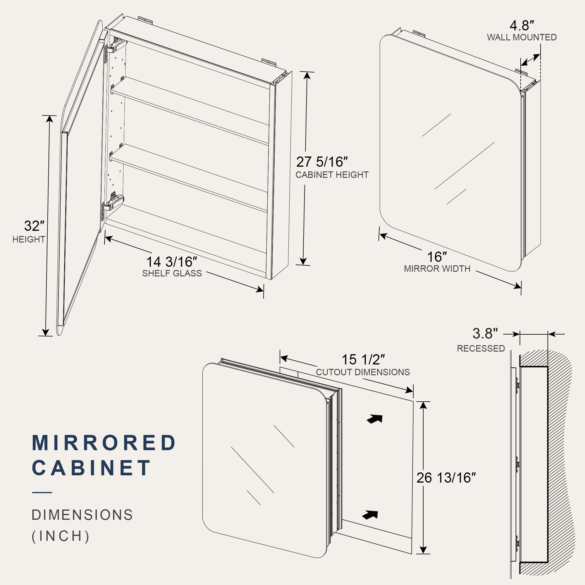 Forclover HBV-B062247 Bathroom-Medicine-Cabinets - View #10