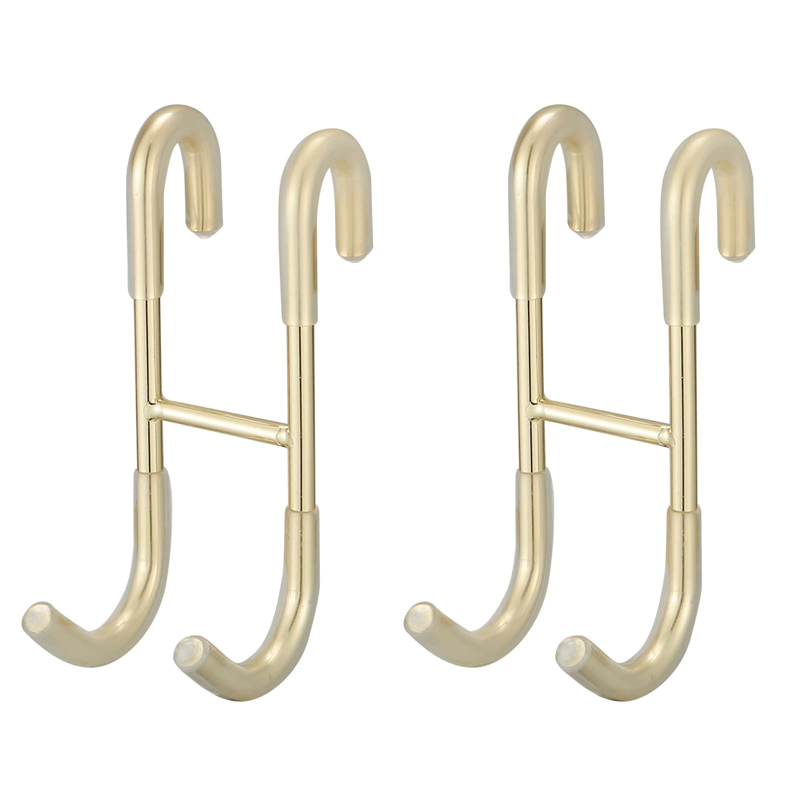 BWE A-91091-2-BG Elegant Aura Brushed Gold Double -Hook Over the door Towel Hook
