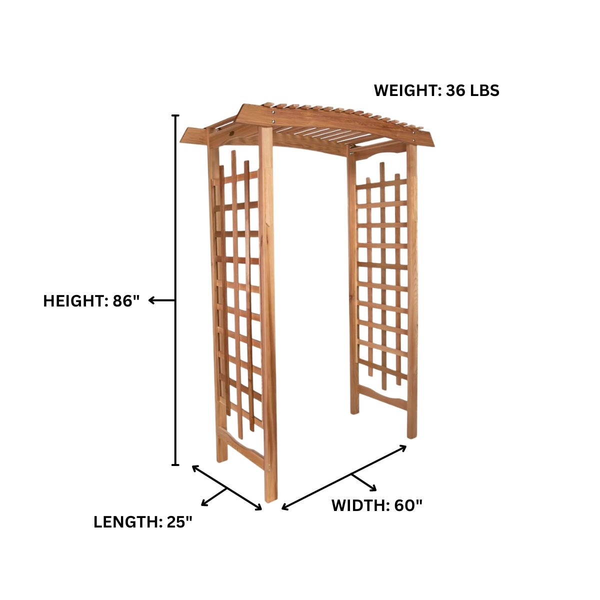 5 Ft Beige Cedar Wooden Garden Arbor Trellis