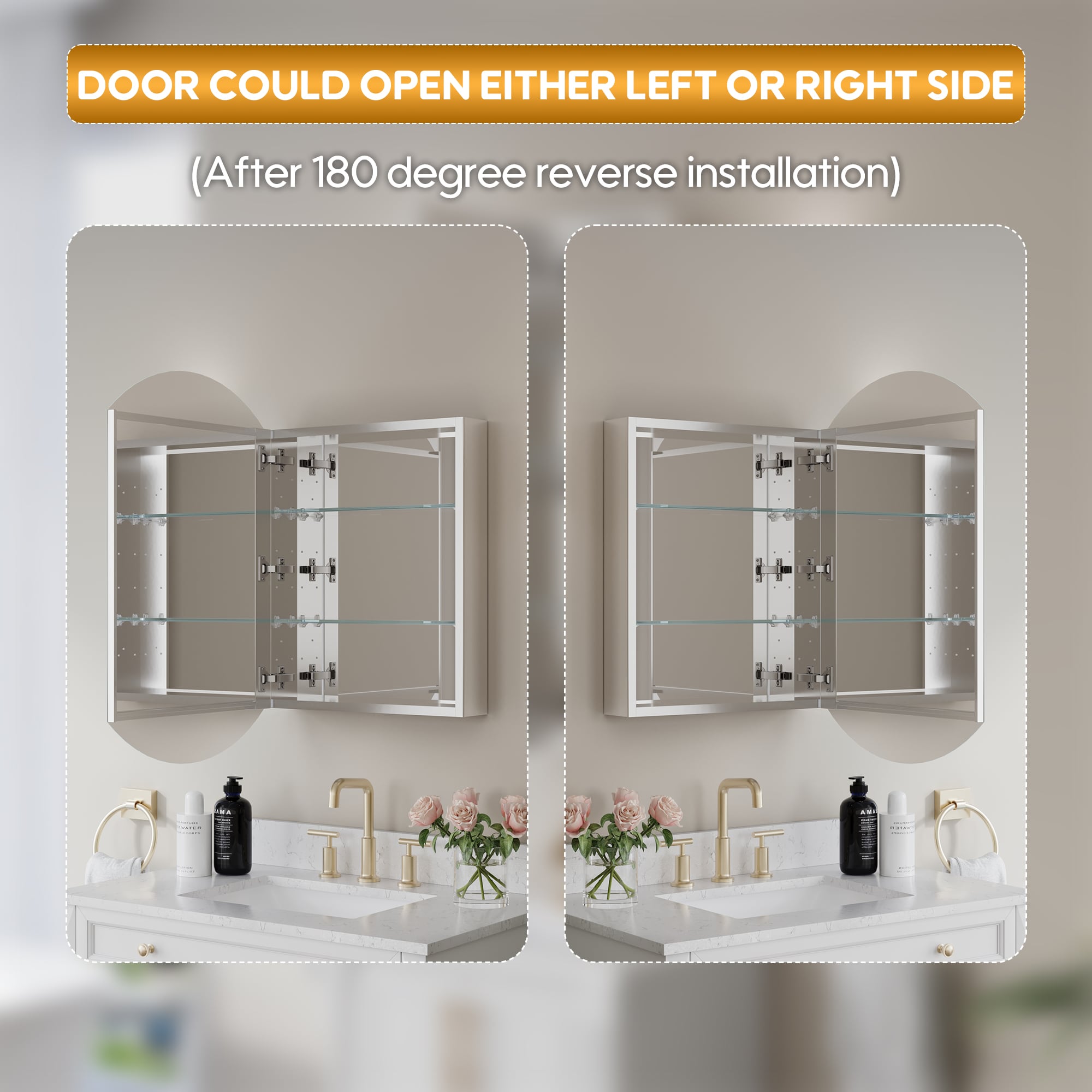 Forclover JSEXHY2836-4X Bathroom-Medicine-Cabinets - View #3