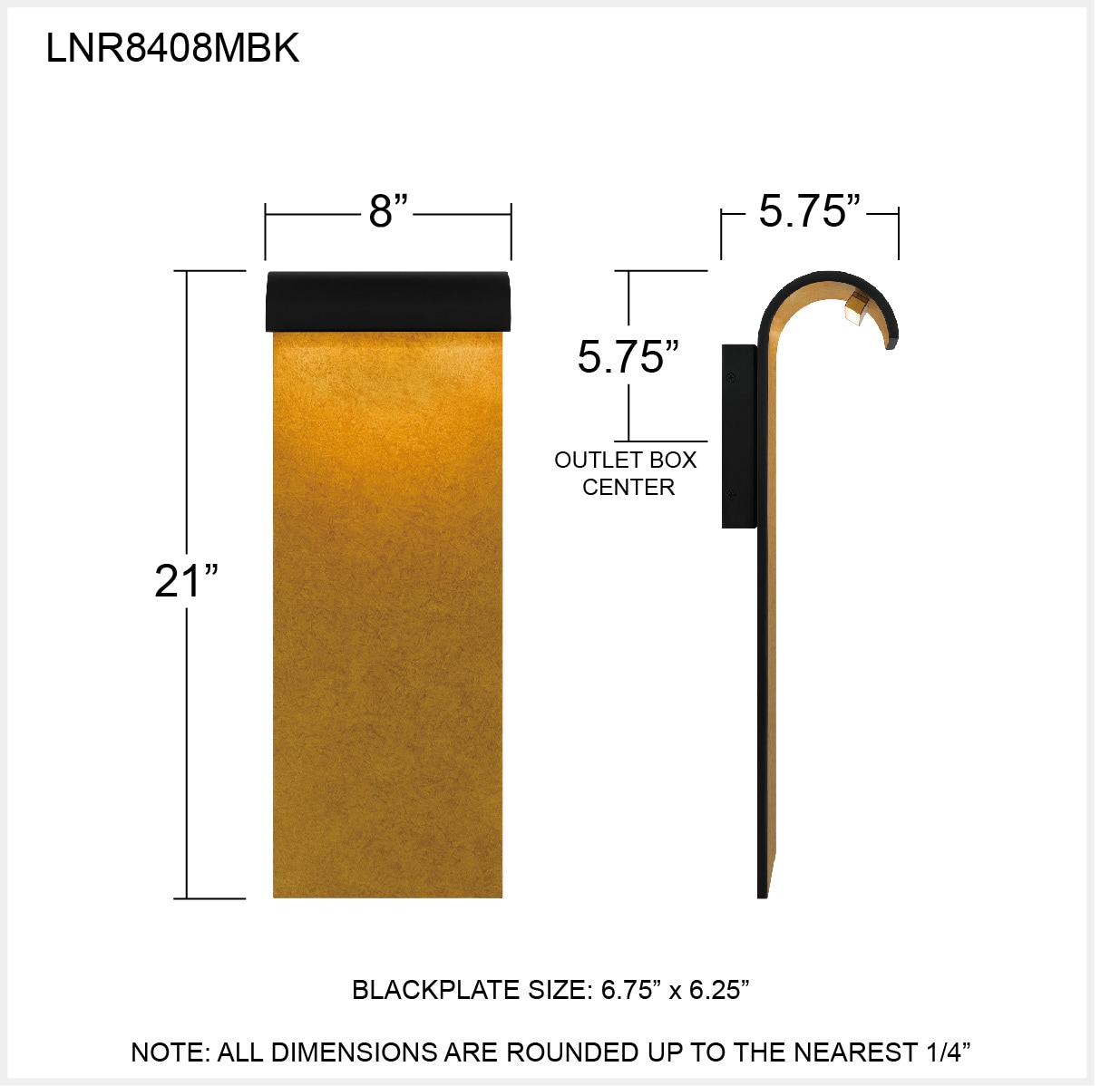 Quoizel LNR8408MBK Outdoor-Wall-Lighting - View #5