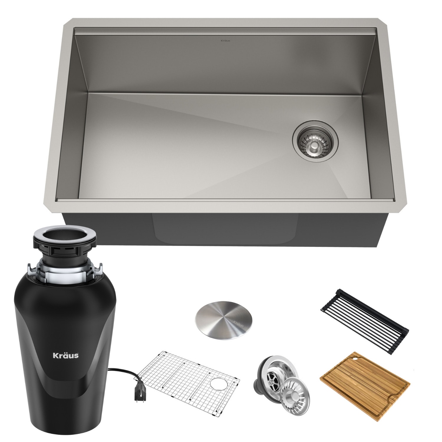 Kraus KWU110-27-100-75MB Kore Undermount 27-in x 19-in Stainless steel Single bowl 16 -Gauge Workstation Kitchen Sink