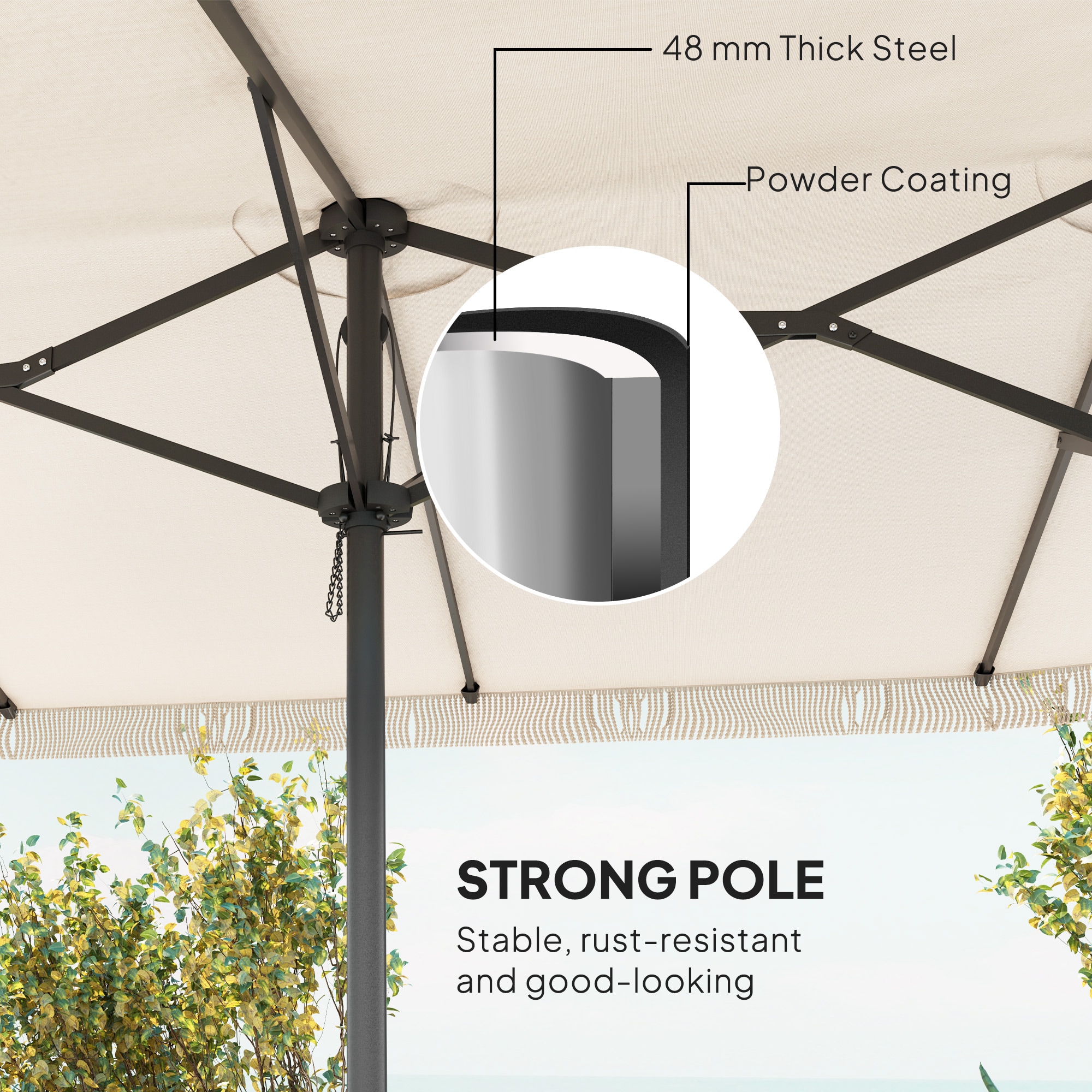 Outsunny 84D-337V00CW Umbrellas-2 - View #6