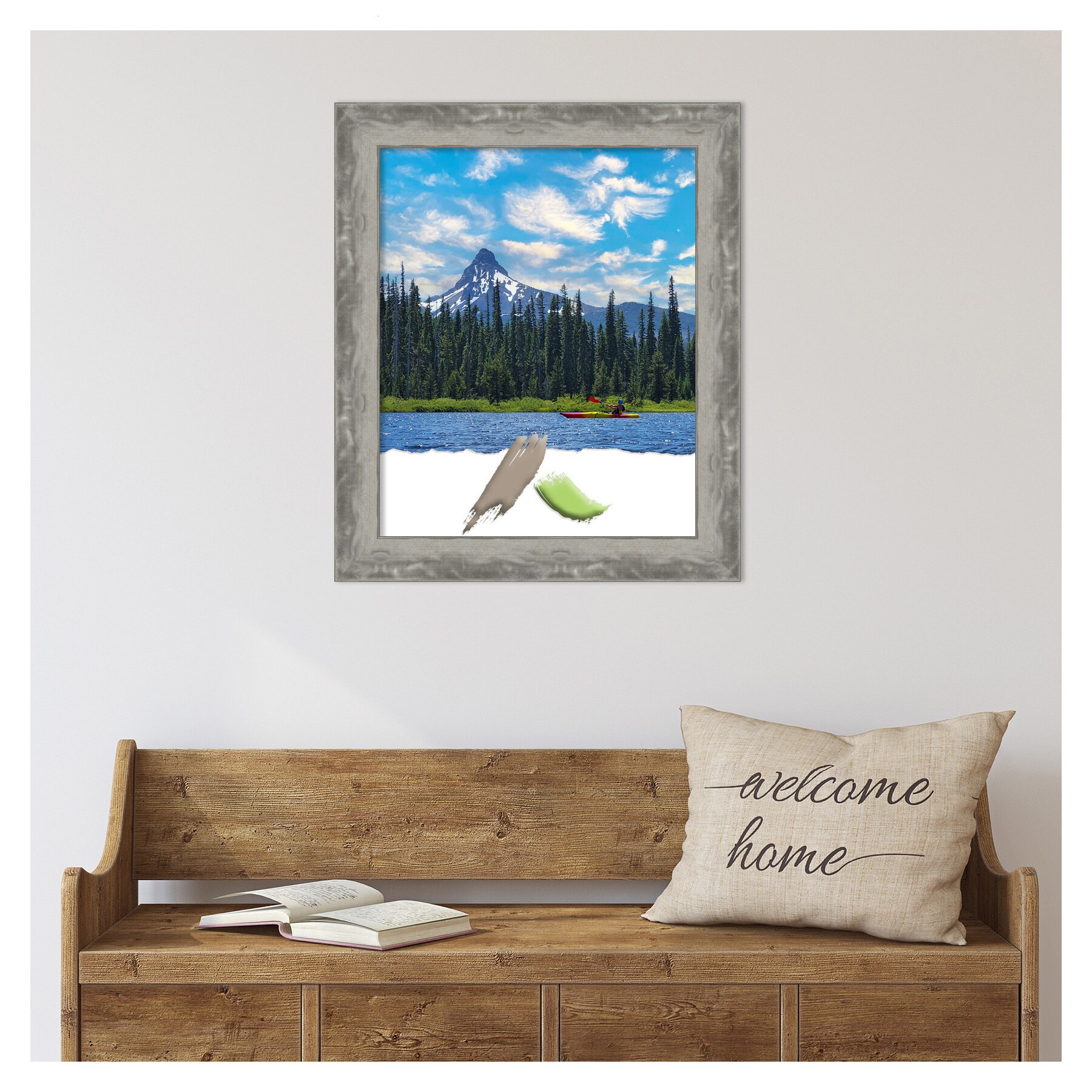 Waveline Silver Narrow Polystyrene Wall Picture Frame 18x22