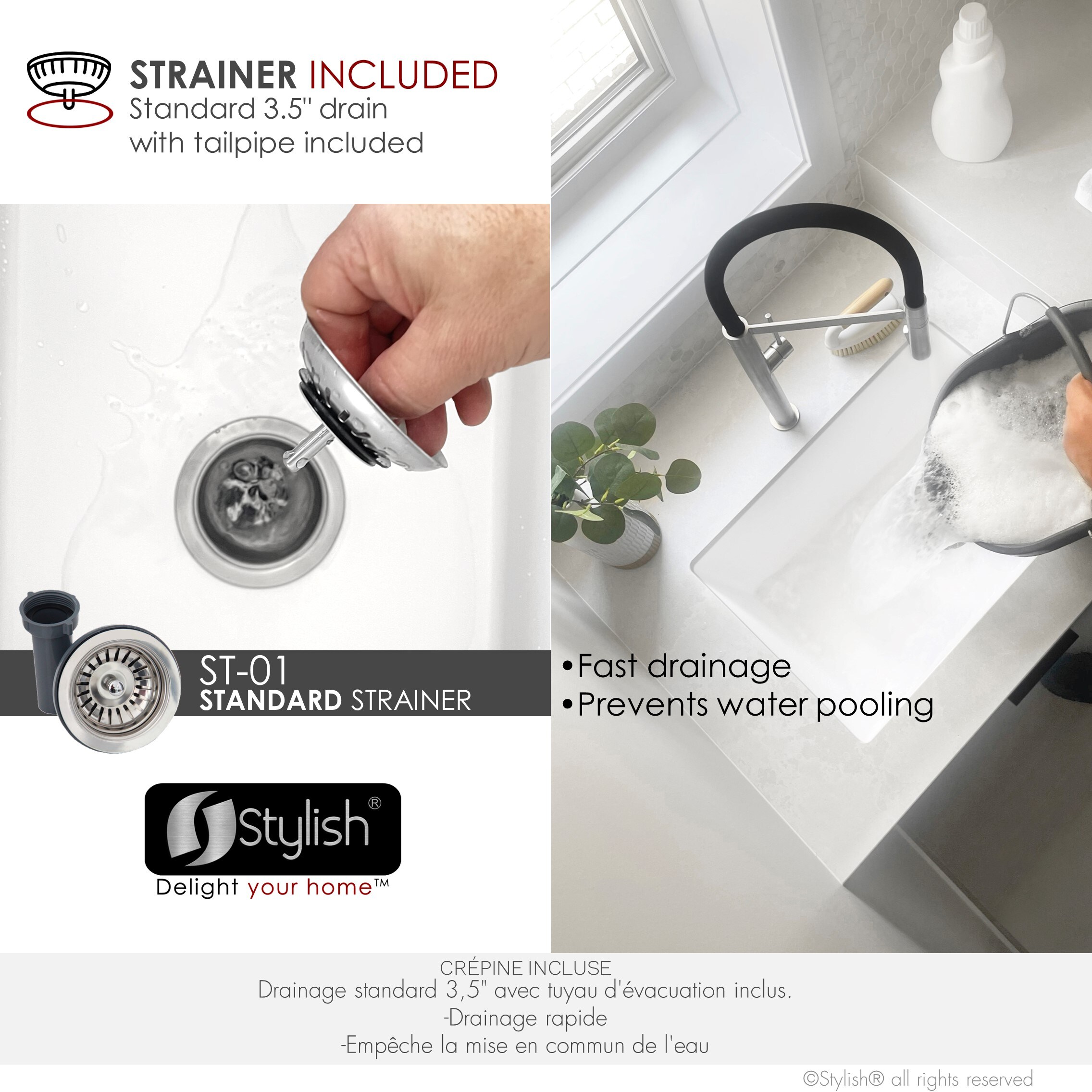Stylish S-825H Kitchen-Sinks - View #5
