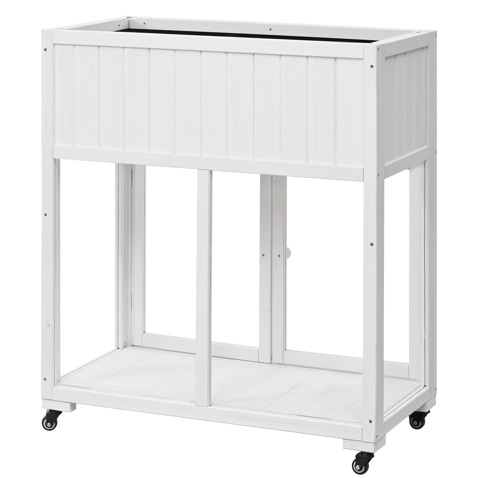 Siavonce XH54371 4.57-cu ft 17.7-in W x 35.4-in L x 37.4-in H White Wood Raised Garden Bed