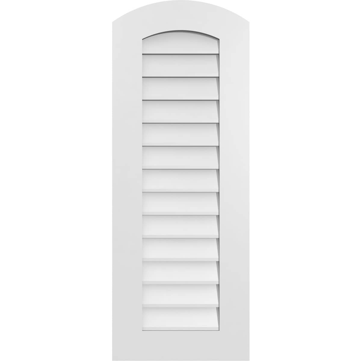 Ekena Millwork GVPAR16X4201SN 16-Inches x 42-Inches Off-white Round top PVC Gable Louver Vent