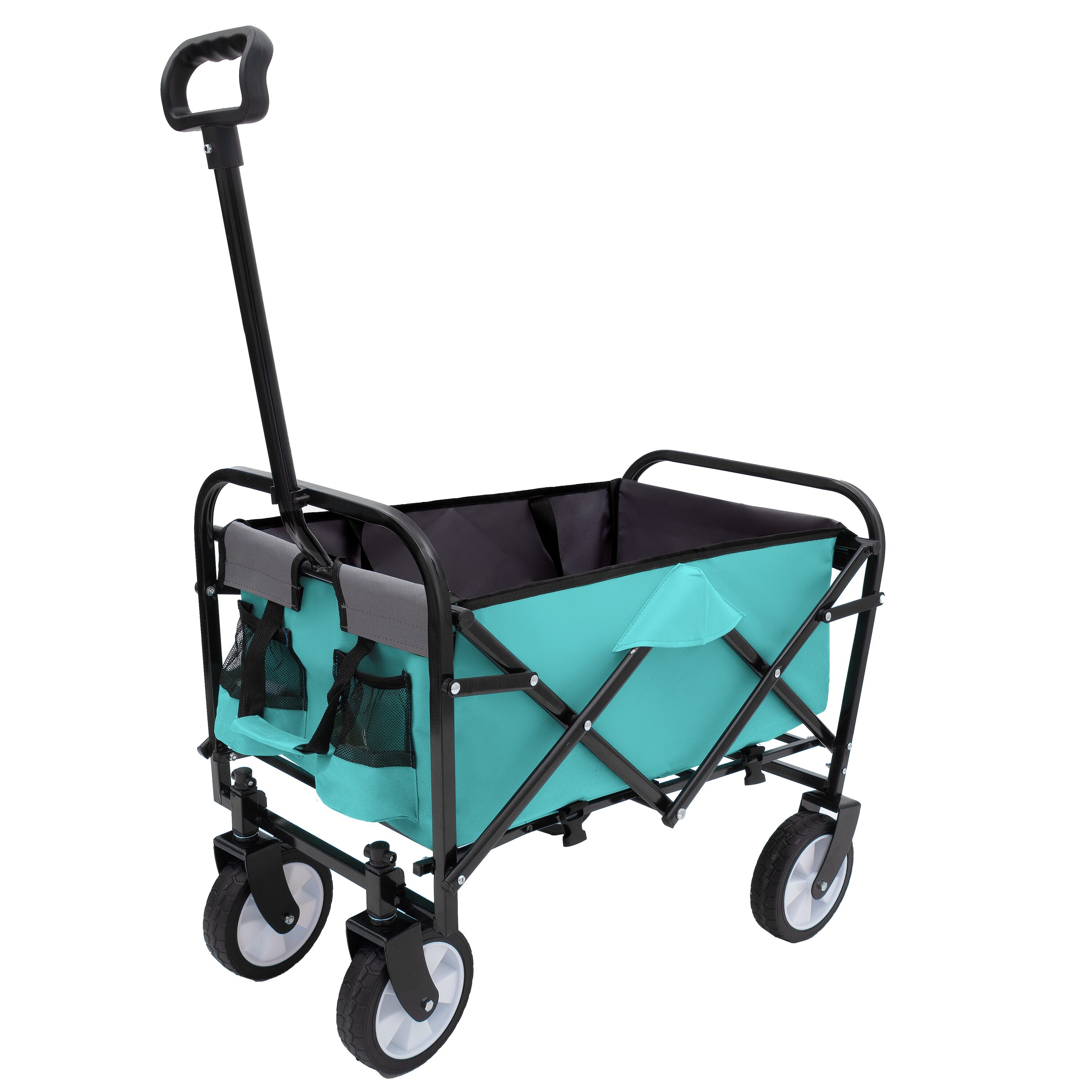 Maocao Hoom JLP210079 Foldable Wagon Cart with strapping system 2.1-cu ft Steel Folding Yard Cart
