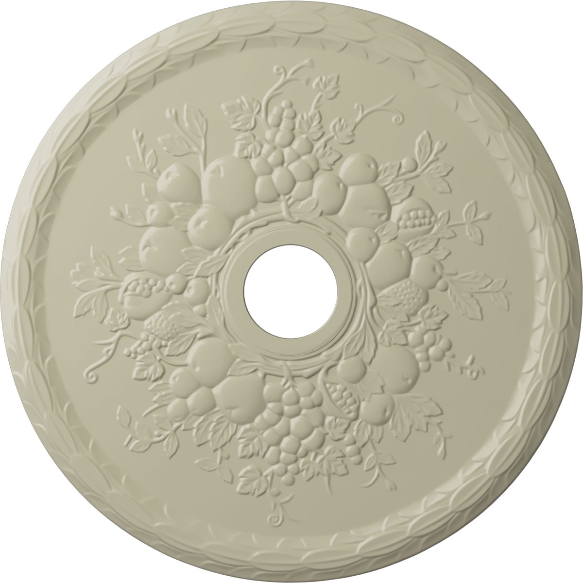 Ekena Millwork CM22GRCYF Grape 22.625-in W x 22.625-in L Painted Clear Yellow Polyurethane Whole Ceiling Medallion