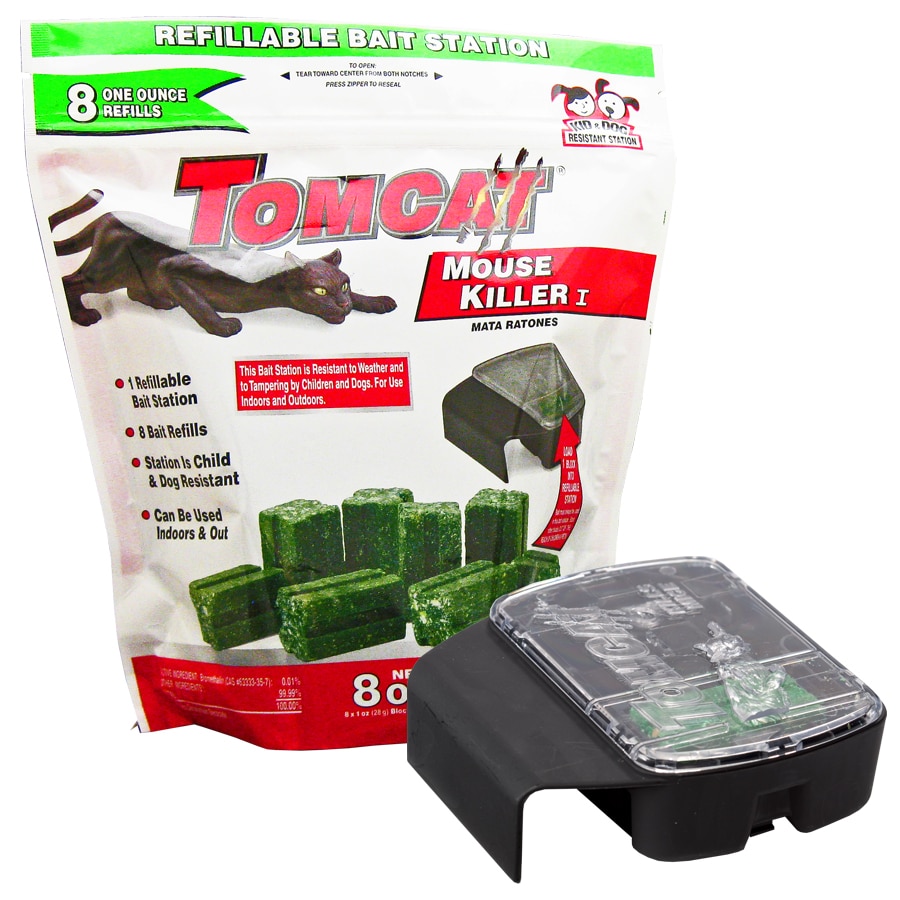 Tomcat Mouse Killer(e) Refillable Station for Indoor Use - Child Resistant  (1 Station with 32 Baits)