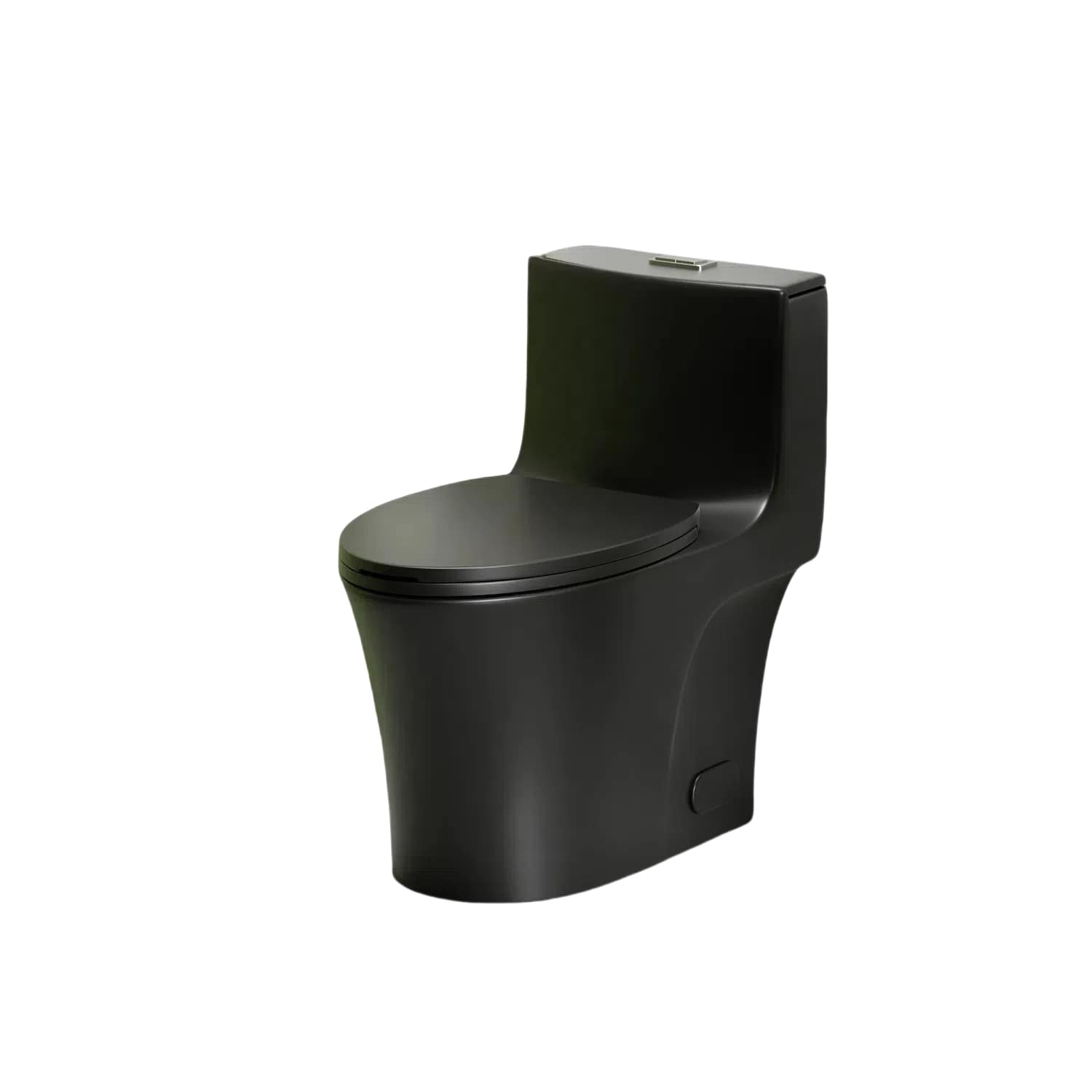 WELLFOR GTLMB-002 Matte Black Elongated Chair height 12-in Rough-In WaterSense 1.6 GPF Dual Slow Close Feature 1-piece Toilet