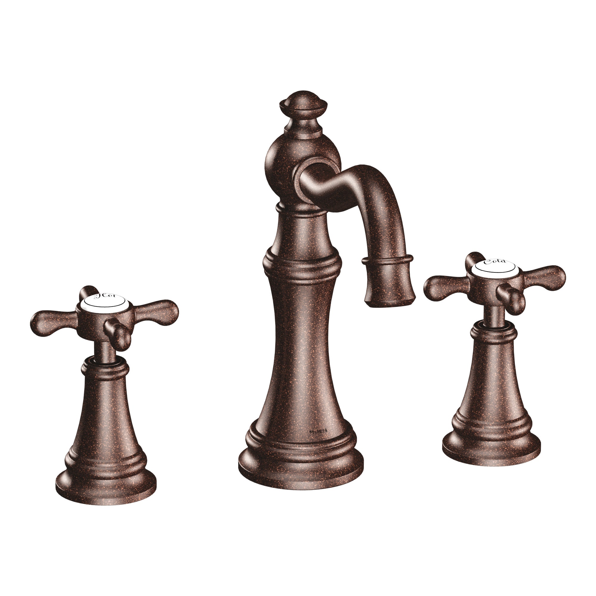 Weymouth Oil Rubbed Bronze Widespread 2-handle WaterSense Bathroom Sink Faucet with Drain | - Moen TS42114ORB-9000-L