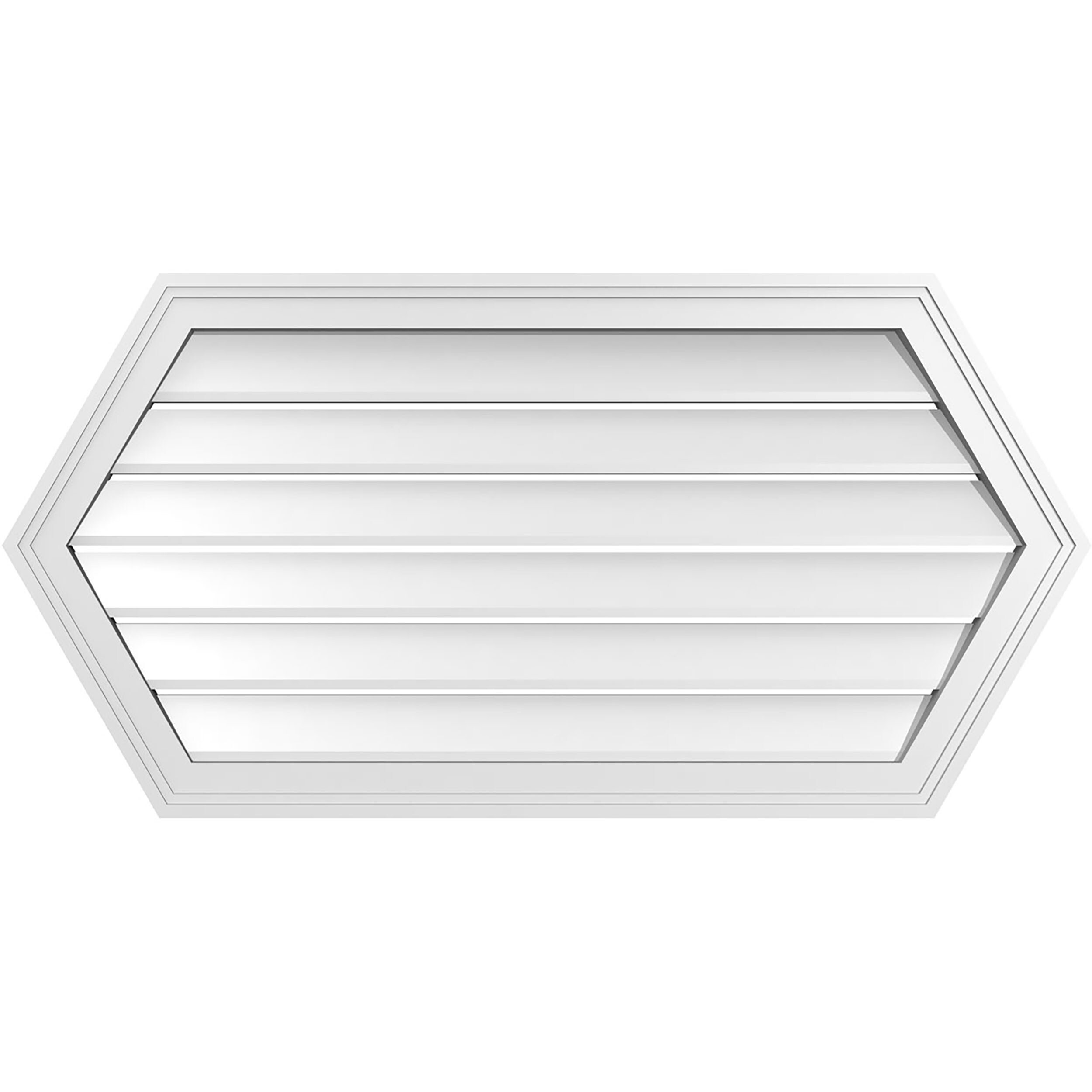 Ekena Millwork GVPHP40X2002SF 40-Inches x 20-Inches Off-white Peaked PVC Gable Louver Vent