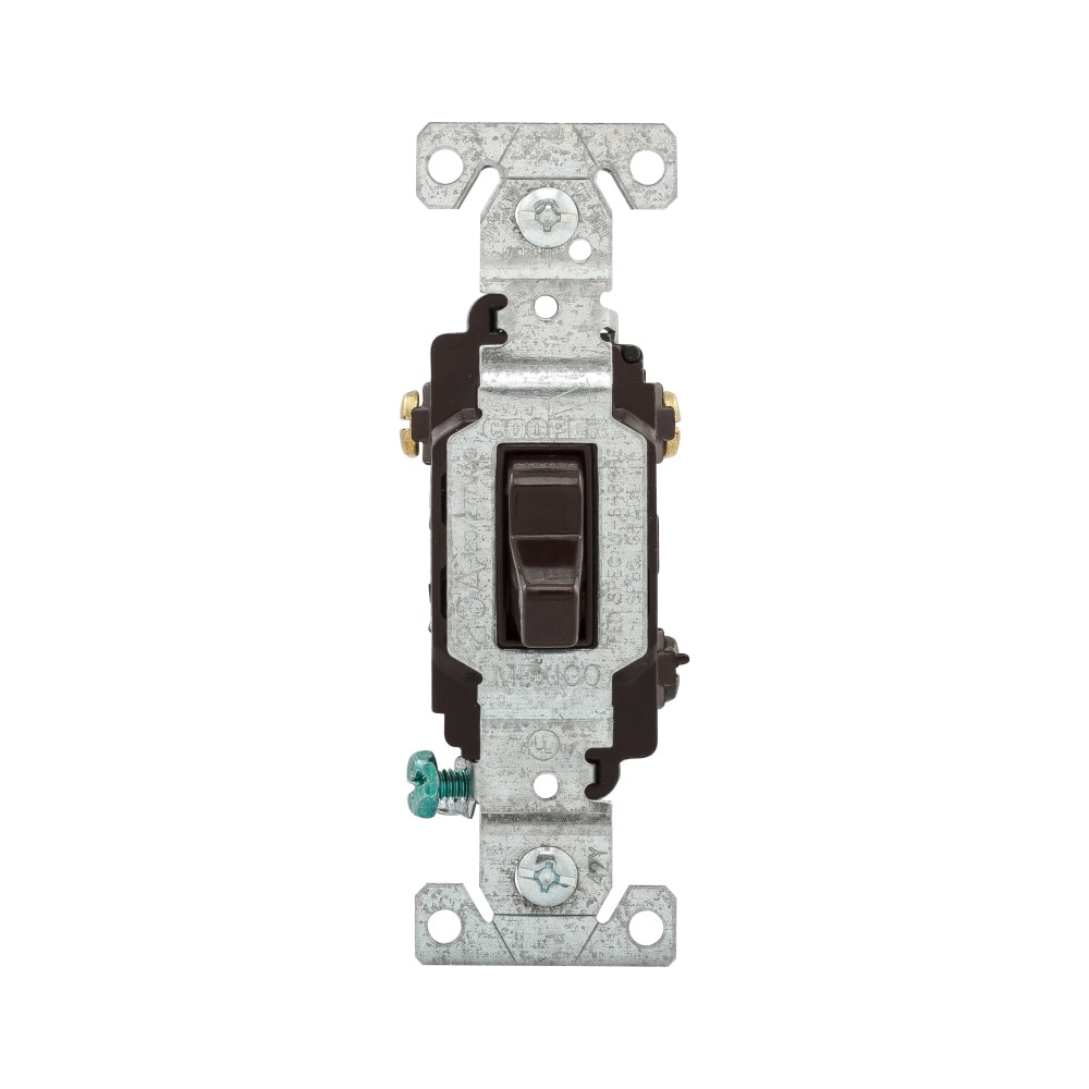Eaton CSB320B-BX-LW 20-amp 3-way Toggle Light Switch , Brown