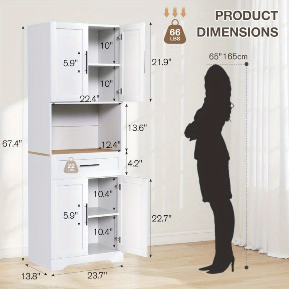 U-HOMY JL-036WH-HM Dining-Kitchen-Storarge - View #3