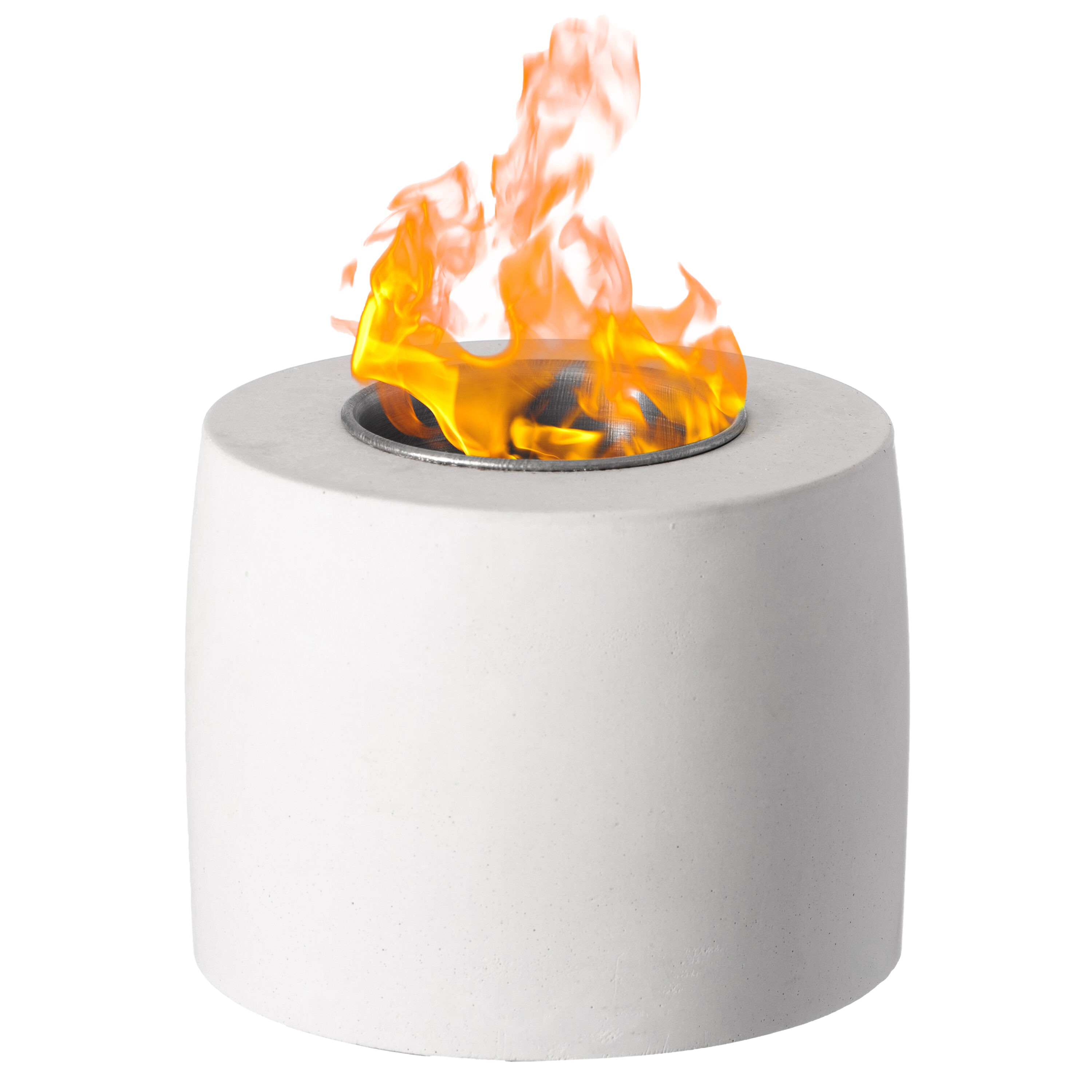 Vintiquewise QI004459 4.75-in W White Cement Wood-Burning Fire Pit