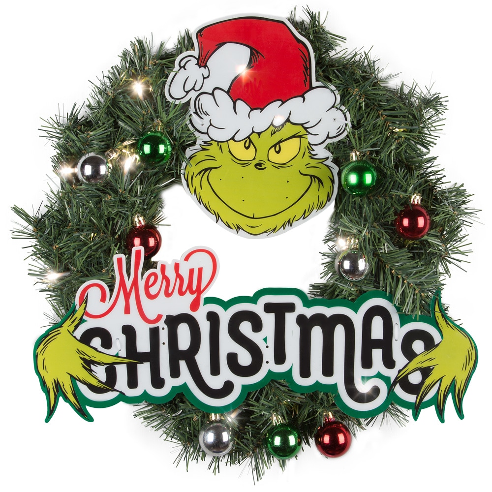 Grinch 17.32-in Lighted Decoration Dr. Seuss The Grinch Merry ...