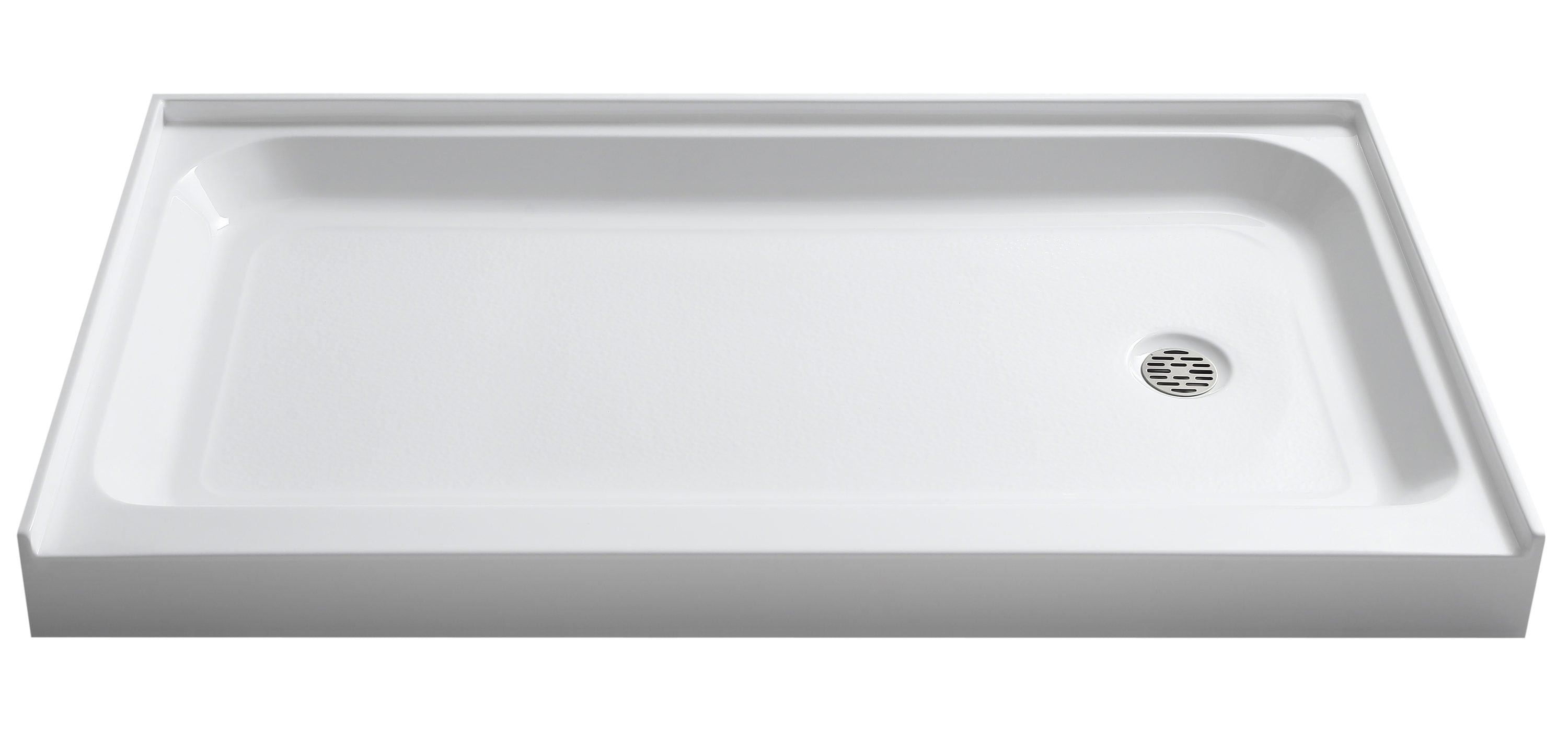 ANZZI SB-AZ03RD Tier 32-in W x 60-in L White Single Threshold Rectangle Shower pan base with 3.75-in H Threshold (Right Drain)
