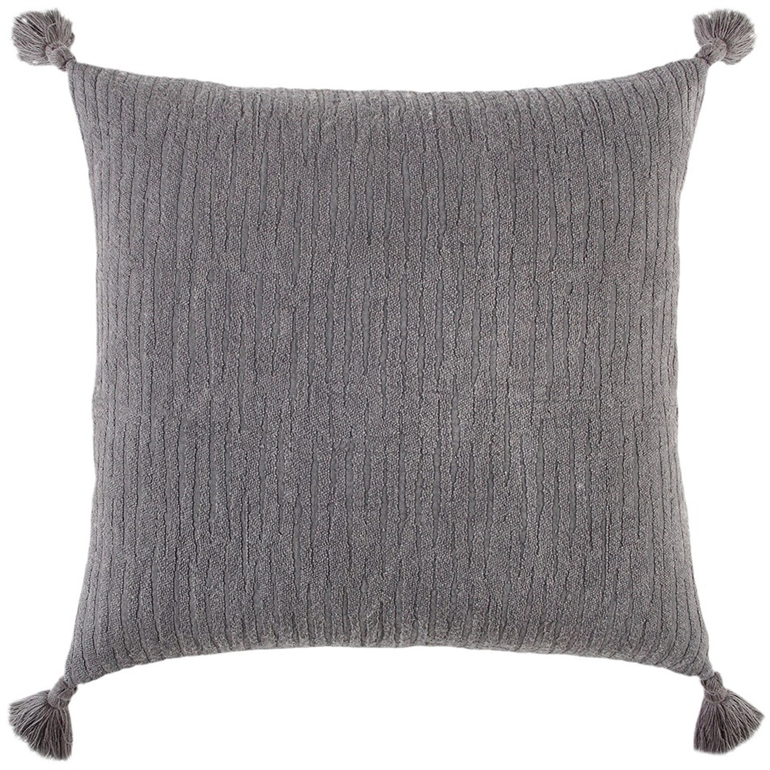 HomeRoots 4000403495 20-in x 20-in Gray Square Indoor Decorative Pillow