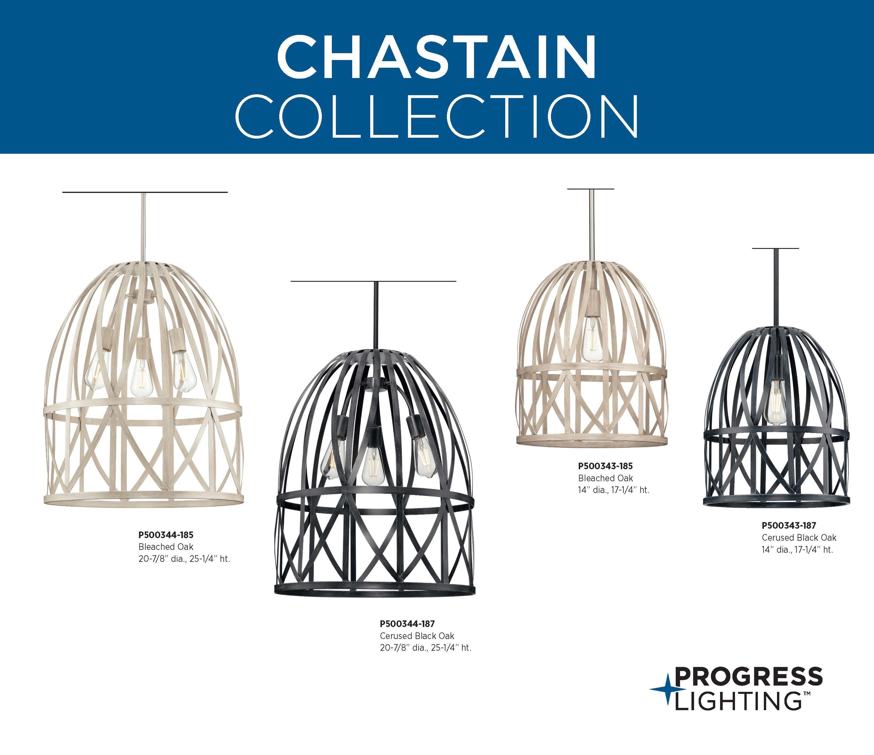 Chastain 3-Light Bleached Oak Farmhouse Pendant