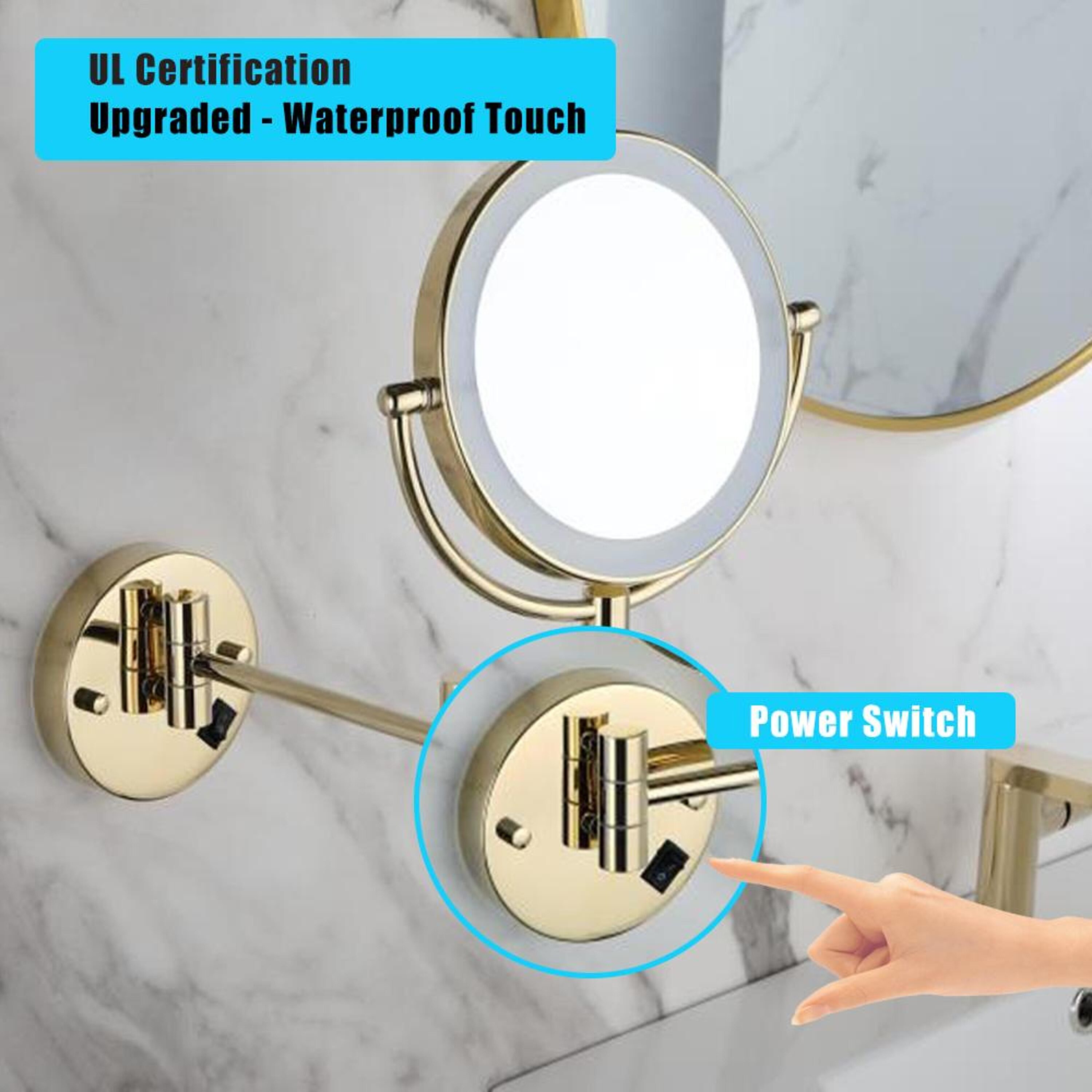 Bayfeve BF-9301GD-MIR Framed-Bath-Mirrors - View #2