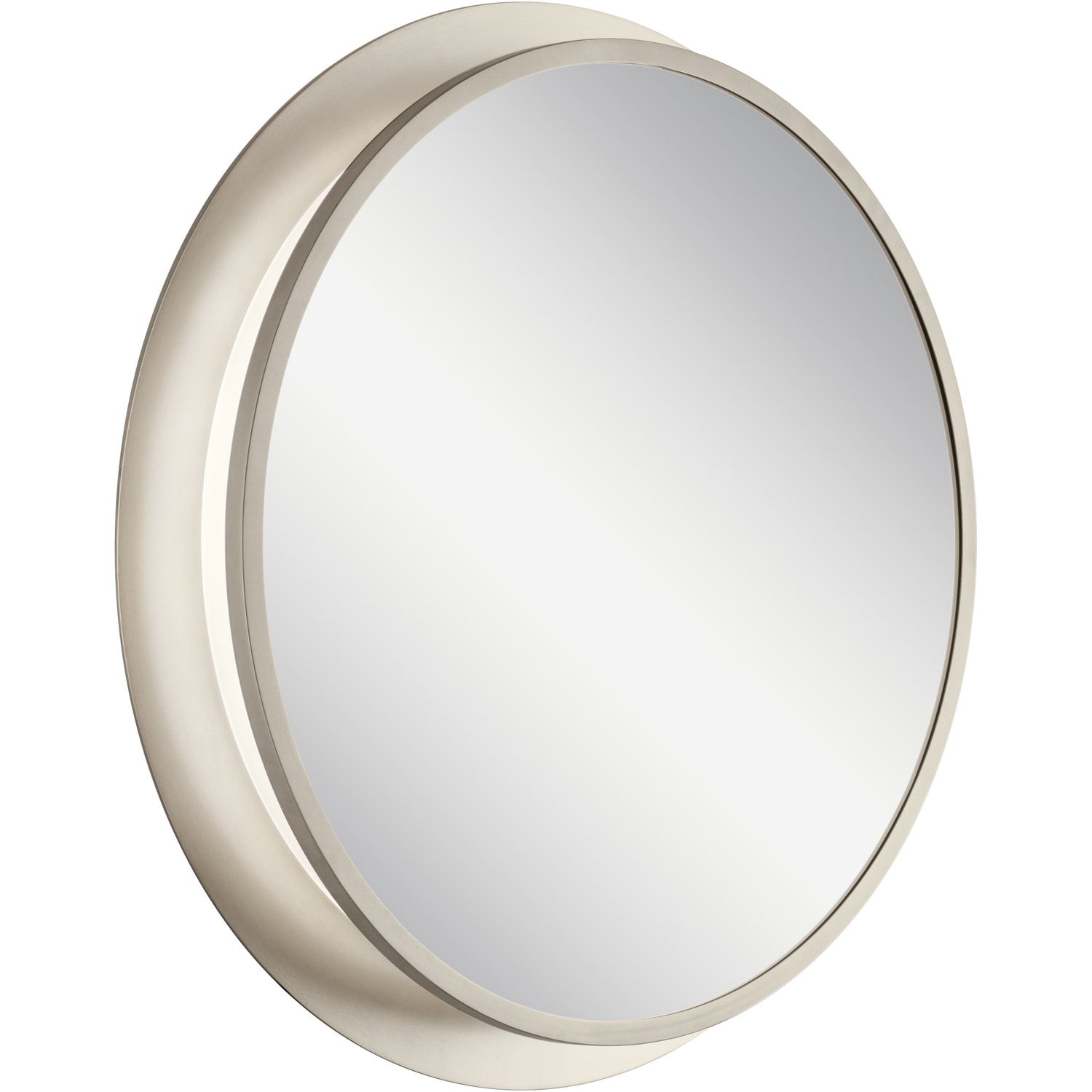 Led Lighted Satin Nickel, Brushed Nickel Oval Vanity Mirror With Lights