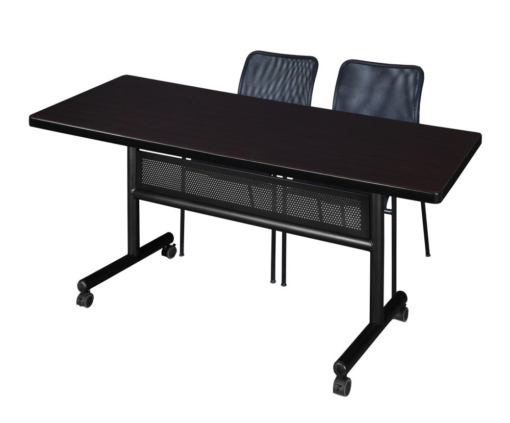 Regency MKFTM7230MW75BK Training Brown 4-Person Training Table (72-in W x 29-in H)