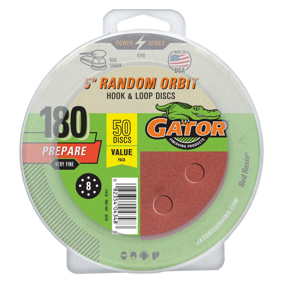 Gator 5 In Hook and Loop 8 Hole Discs 320 Grit 50pk 50-Piece