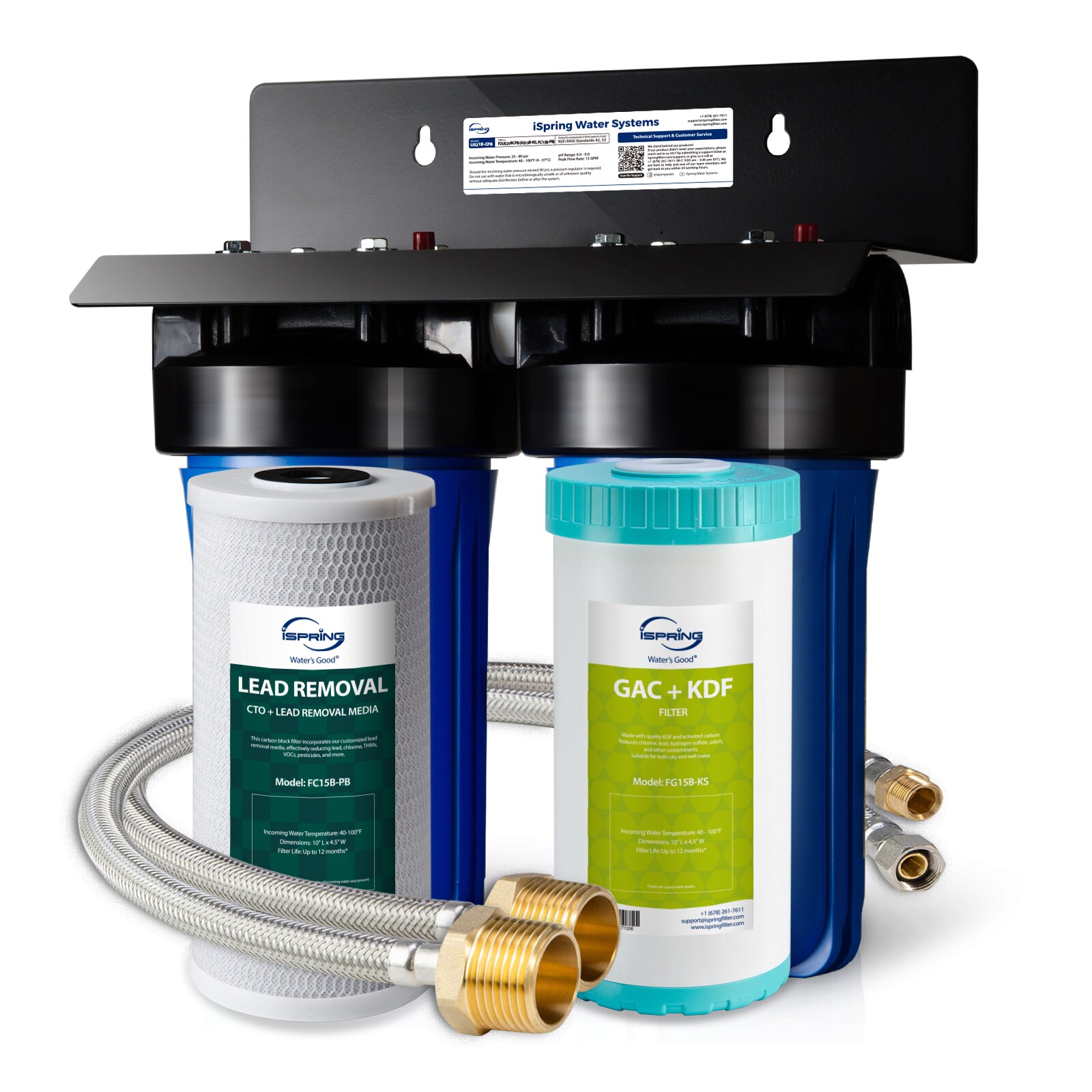 iSpring US21B-CPB US21B Dual-stage Kdf Under Sink Water Filtration System