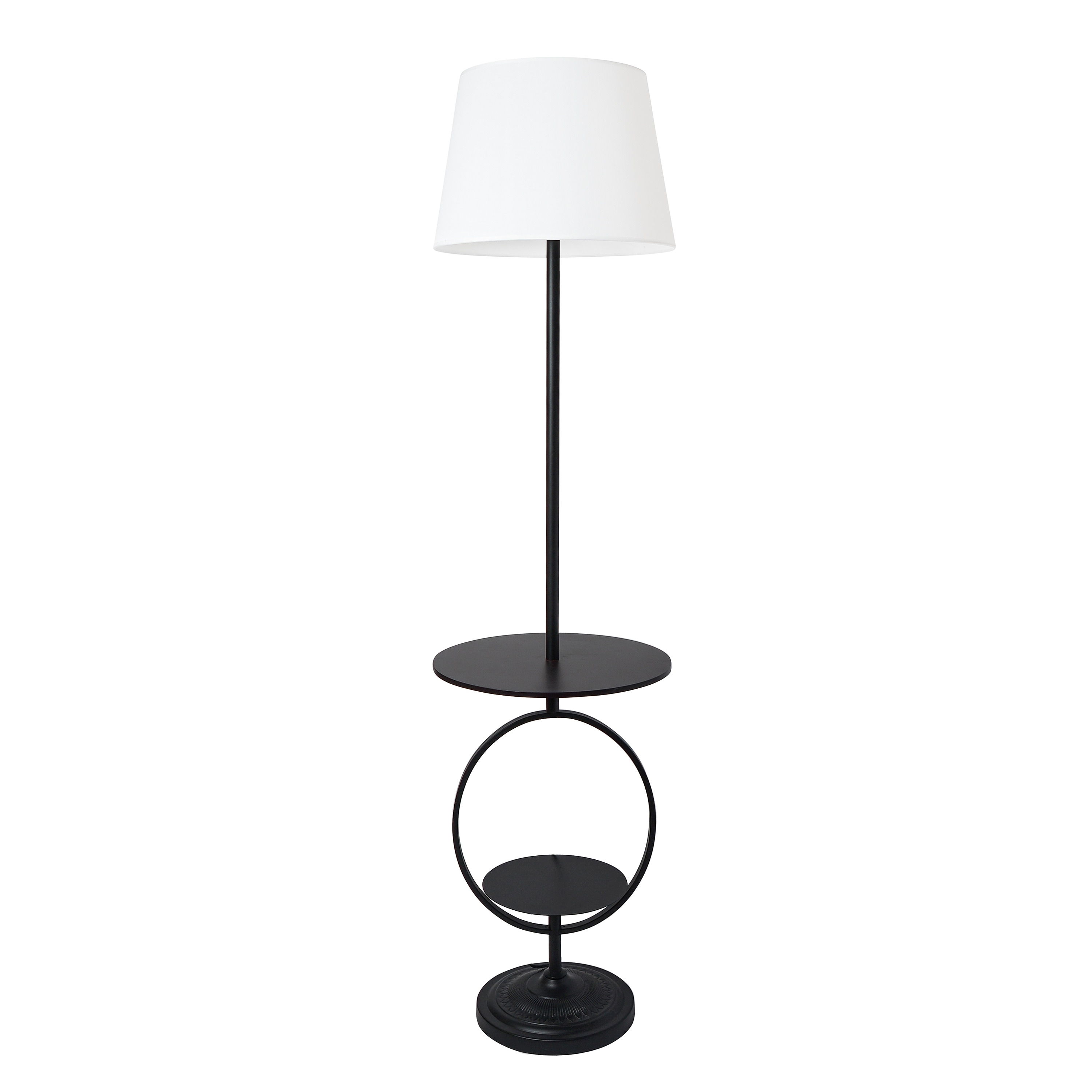 Lalia Home LHF-5057-BK 61.4-in Black Standard Floor Lamp with Fabric Shade
