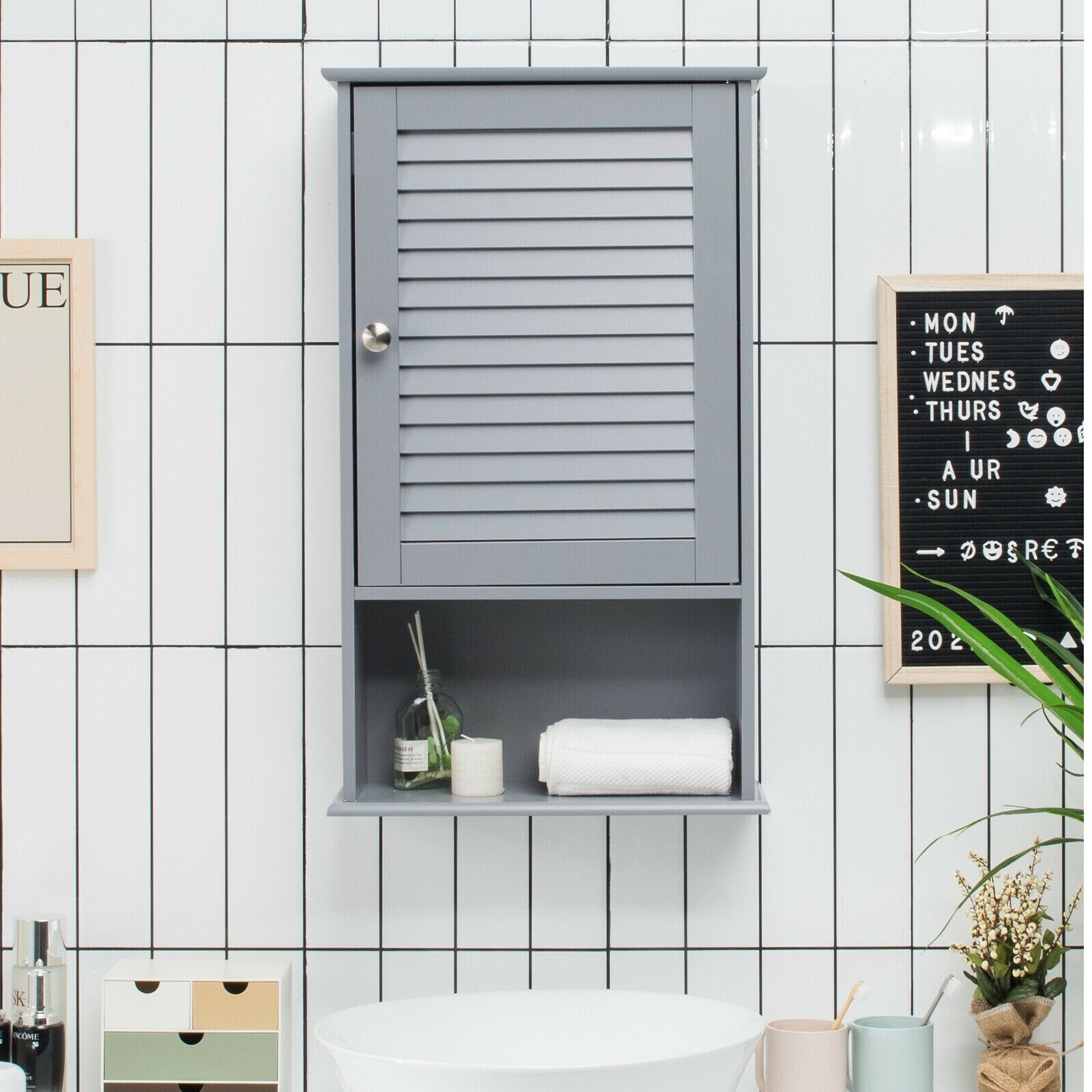 Forclover HYFC-BA597GR Bathroom-Wall-Cabinets - View #2