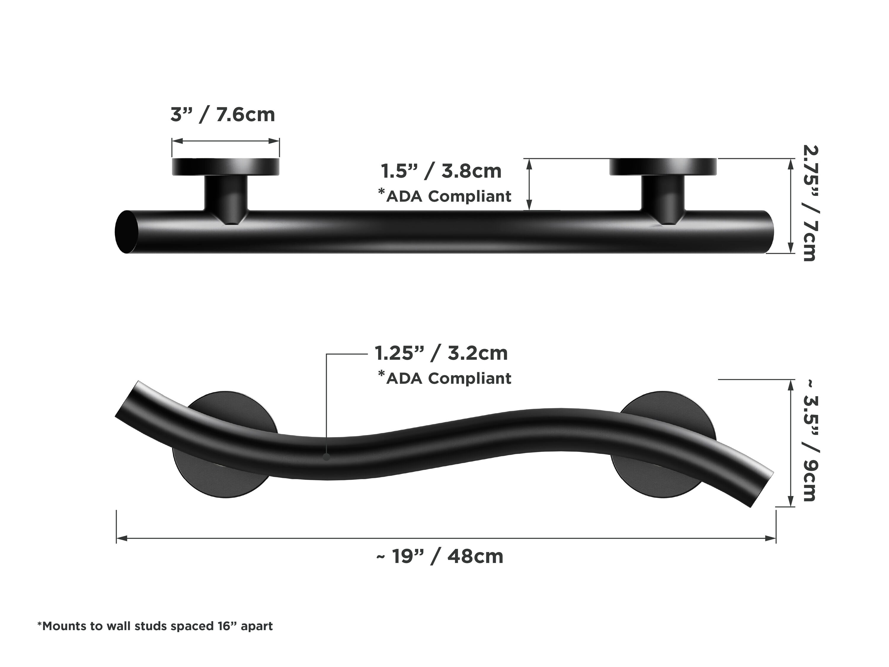 HealthCraft WGB-18-LR-BLK Grab-Bars - View #9