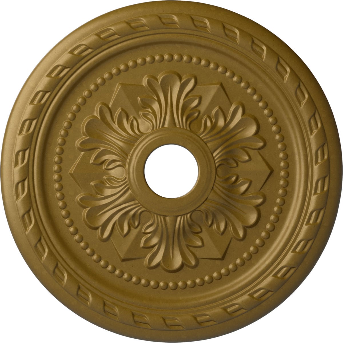 Ekena Millwork CM23PMGLS Palmetto 23.625-in W x 23.625-in L Painted Gold Polyurethane Split Ceiling Medallion