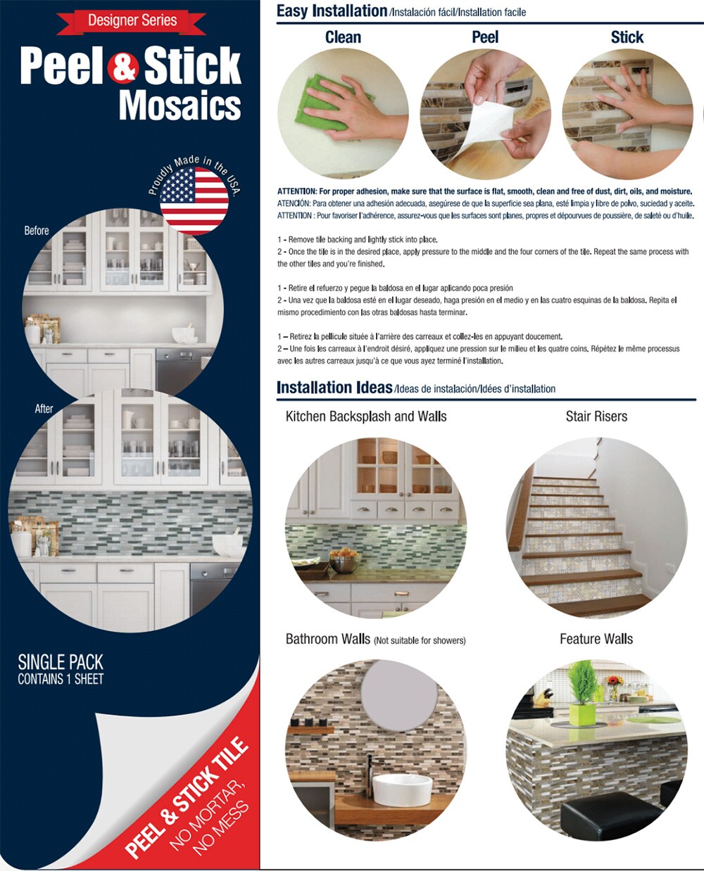 Peel&Stick Mosaics PS118PEEL1010 Ceramic-Tile - View #7