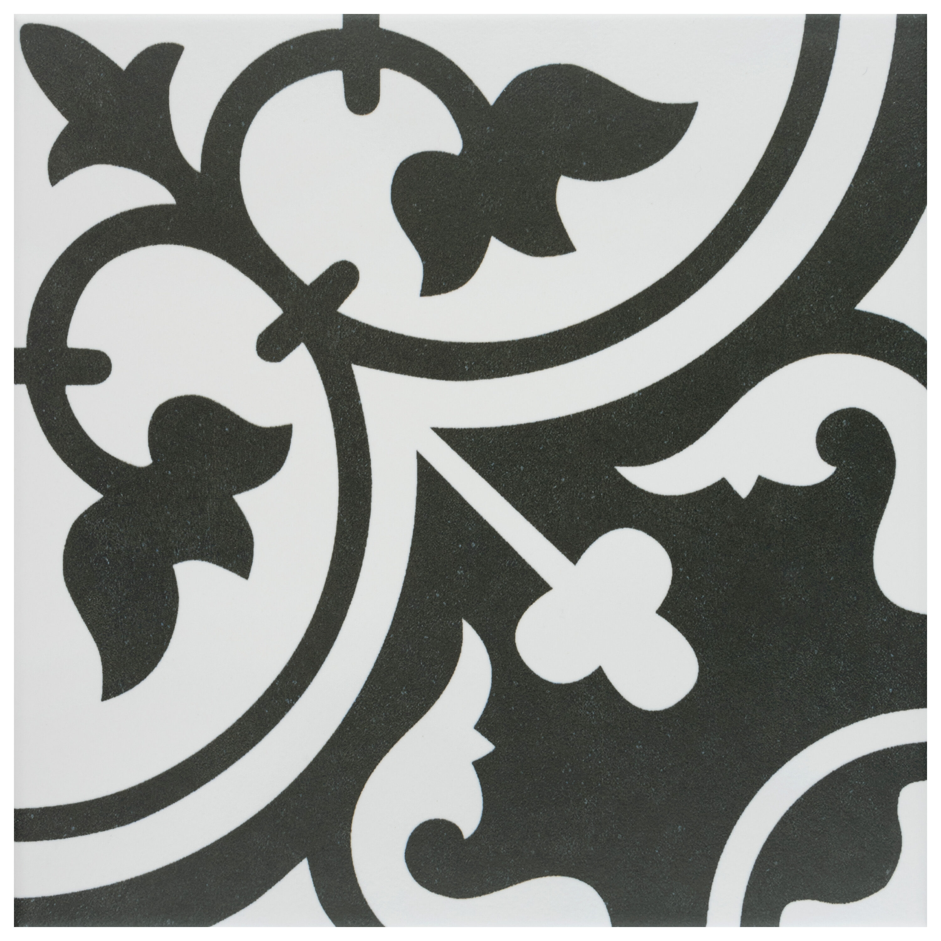 Affinity Tile FCD10ACW Arte Clover White 10-in x 10-in Satin Porcelain Encaustic Standard Floor and Wall Tile ( 10.88-sq ft Carton